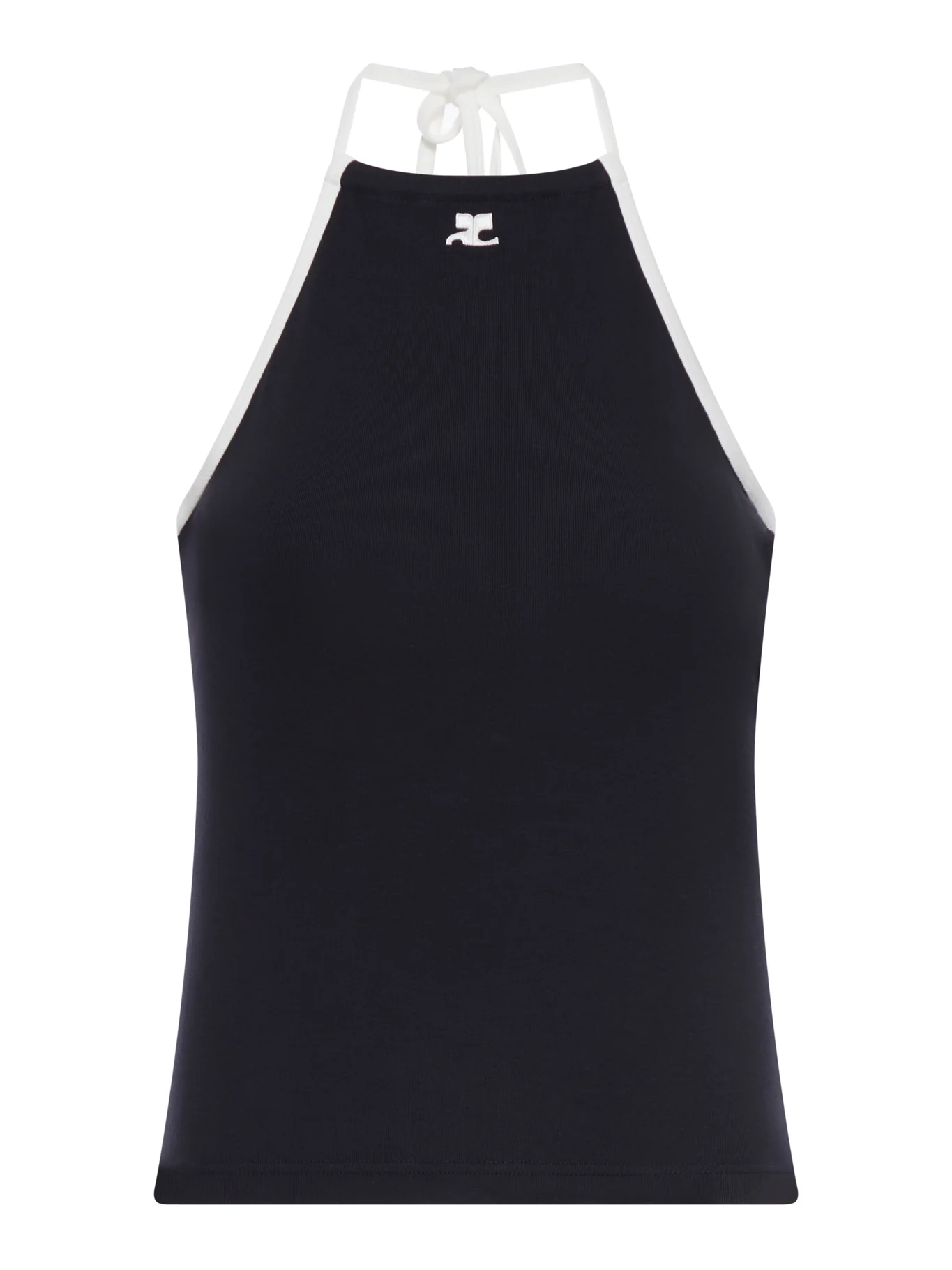 COTTON TANK TOP WITH CONTRASTING LACES