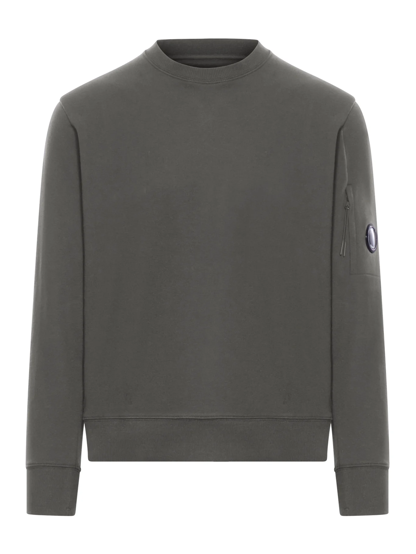 CREW NECK FLEECE SWEATSHIRT WITH EMBOSSED LENS