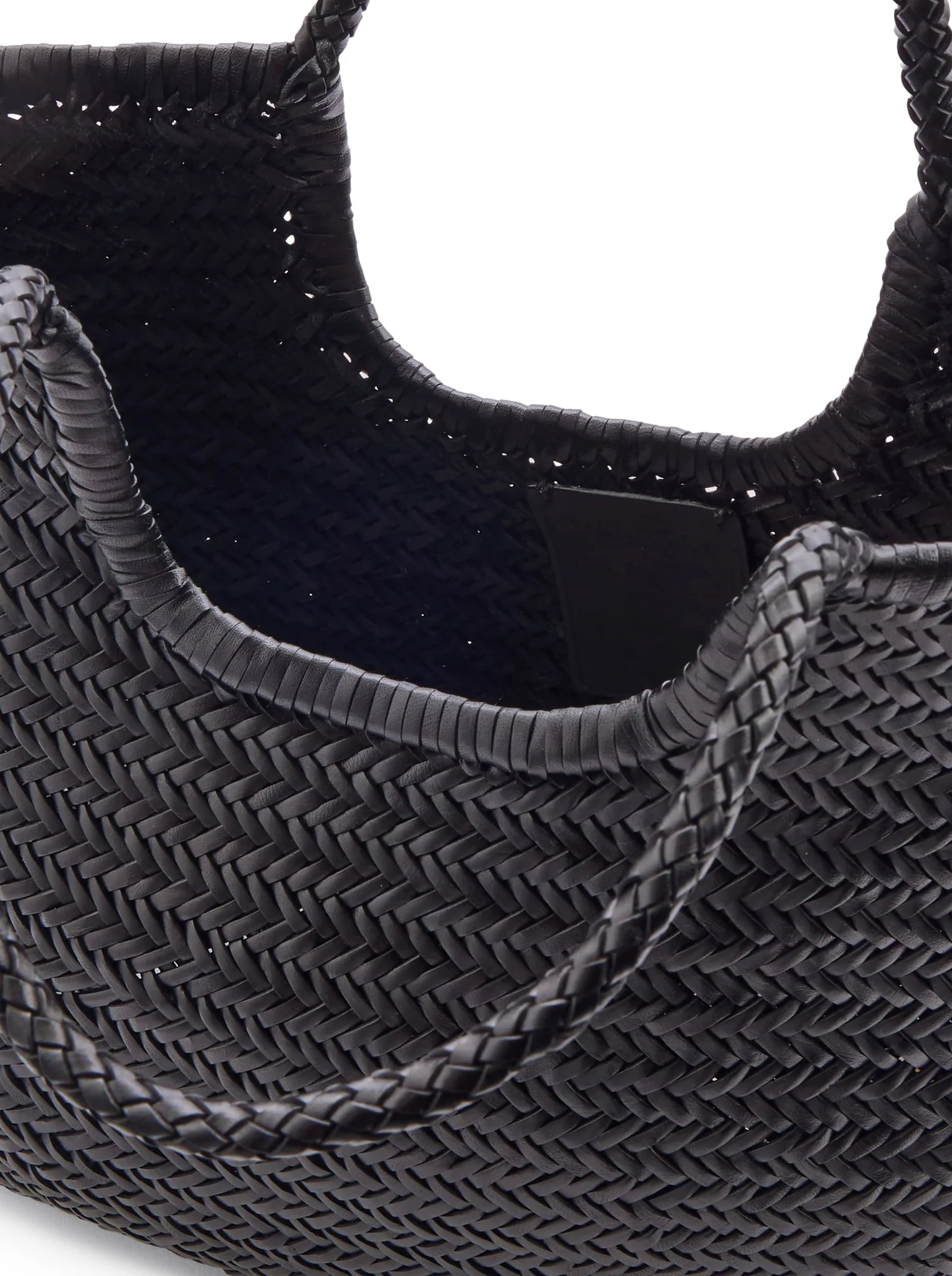NS DIAGONAL BLACK LEATHER TOTE BAG - Image 5