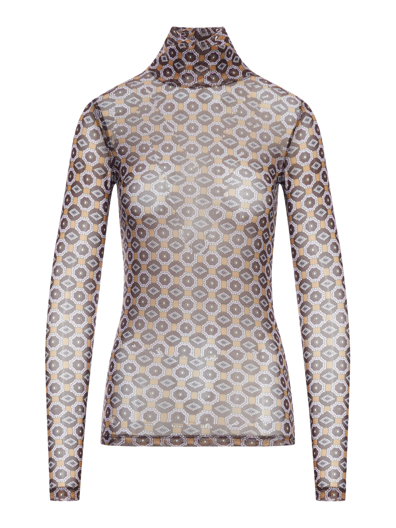 HIGH NECK T-SHIRT WITH PRINT