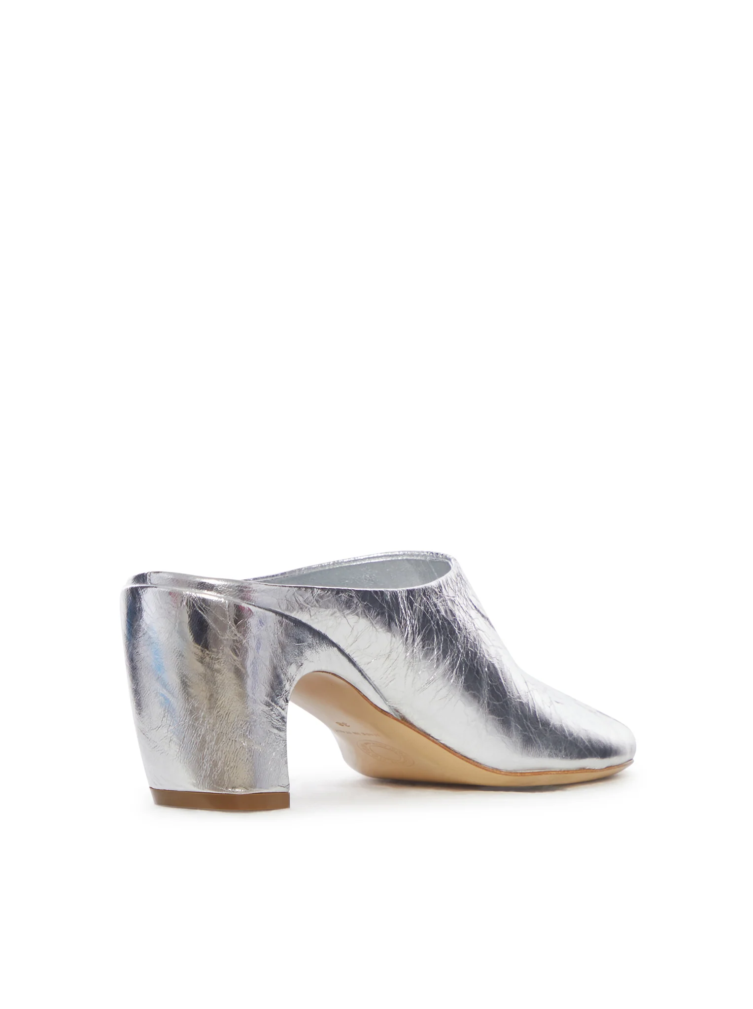MULES IN LAMINATED LEATHER WITH METALLIC EFFECT - Image 3
