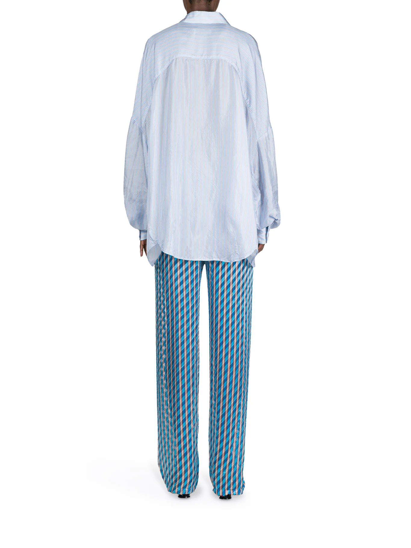 OVERSIZED STRIPED CUPRO SHIRT - Image 3