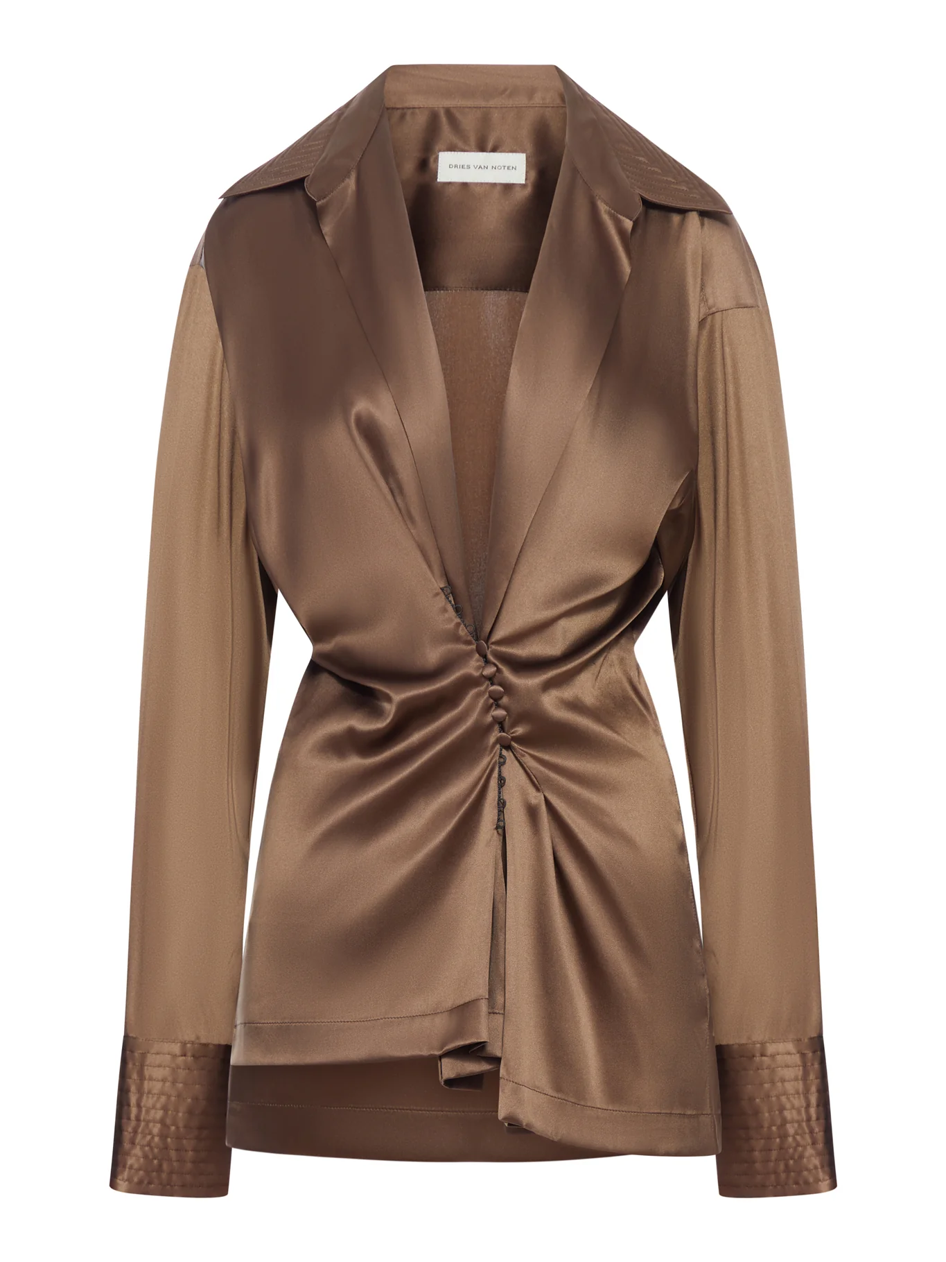 SILK BLOUSE WITH FRONT DRAPING