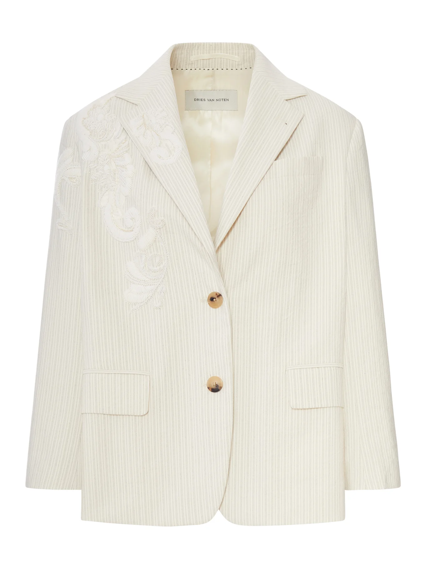 SINGLE-BREASTED JACKET WITH FLORAL EMBROIDERY