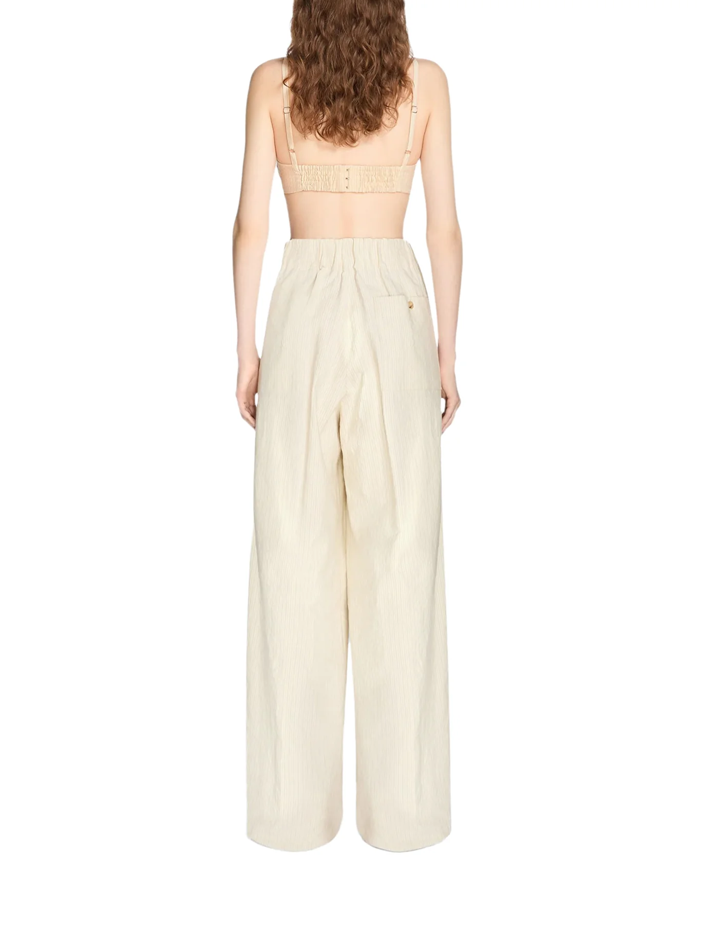WIDE-LEG COTTON TROUSERS WITH STRIPED PATTERN - Image 3