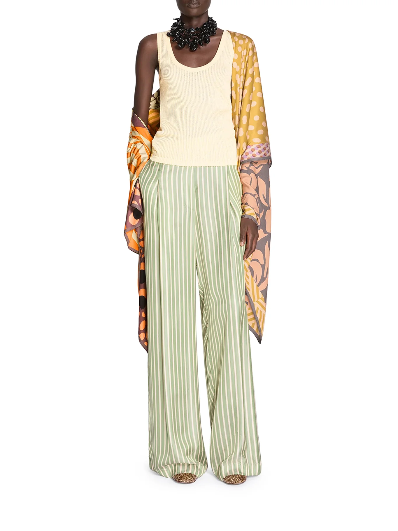 WIDE-LEG CUPRO TROUSERS WITH A WRINKLED EFFECT - Image 2
