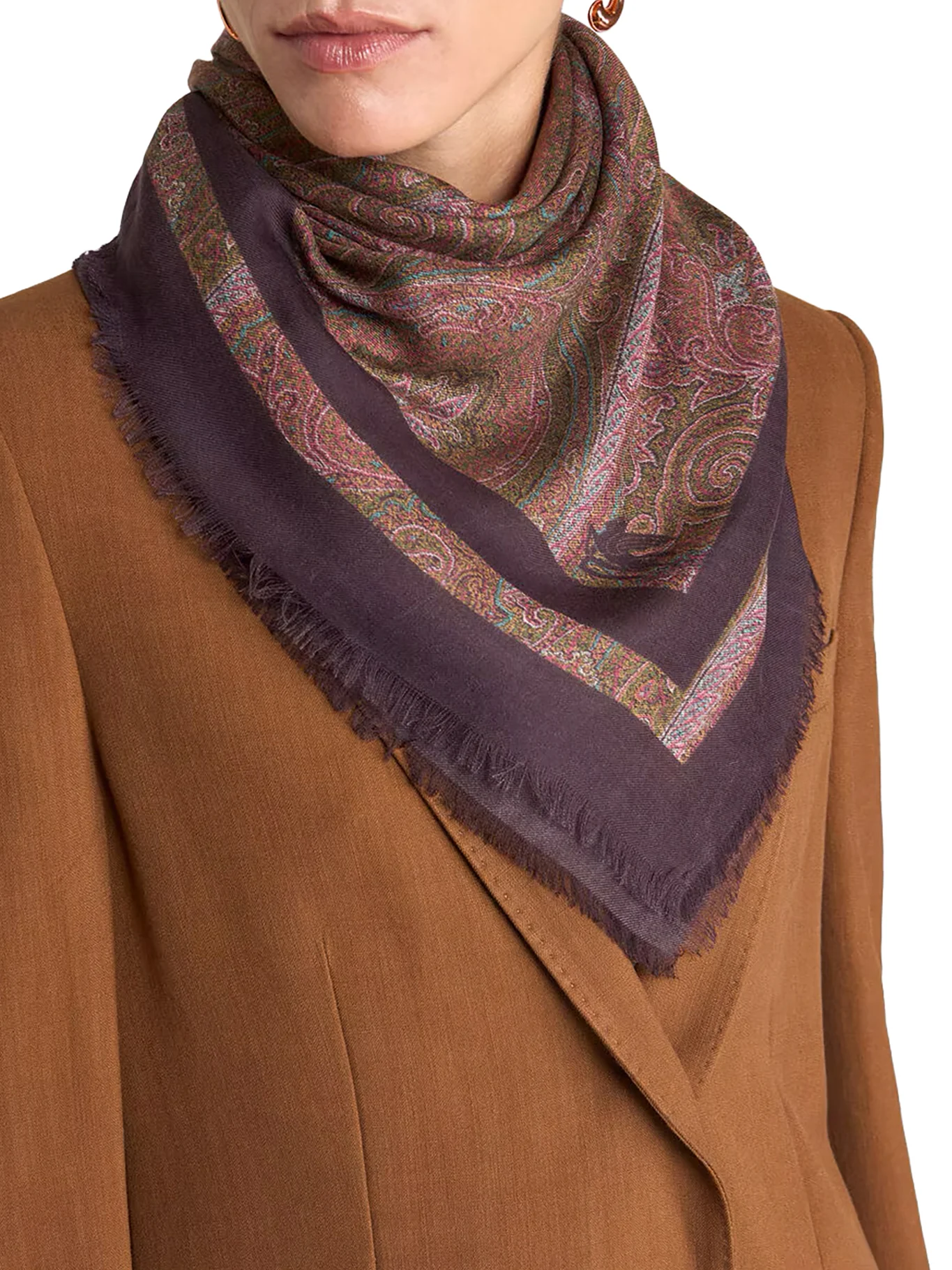 CASHMERE SCARF WITH FLORAL PAISLEY PATTERN - Image 2