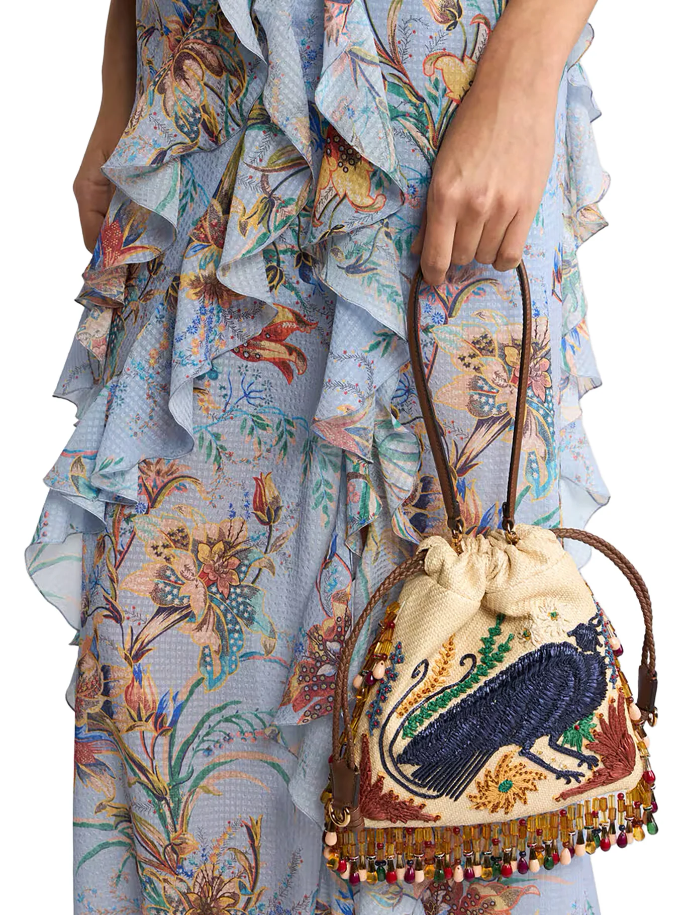 ETRO X TABBY BOOTH SMALL KALISPERA RAFFIA BAG WITH EMBROIDERY AND BEADS - Image 2