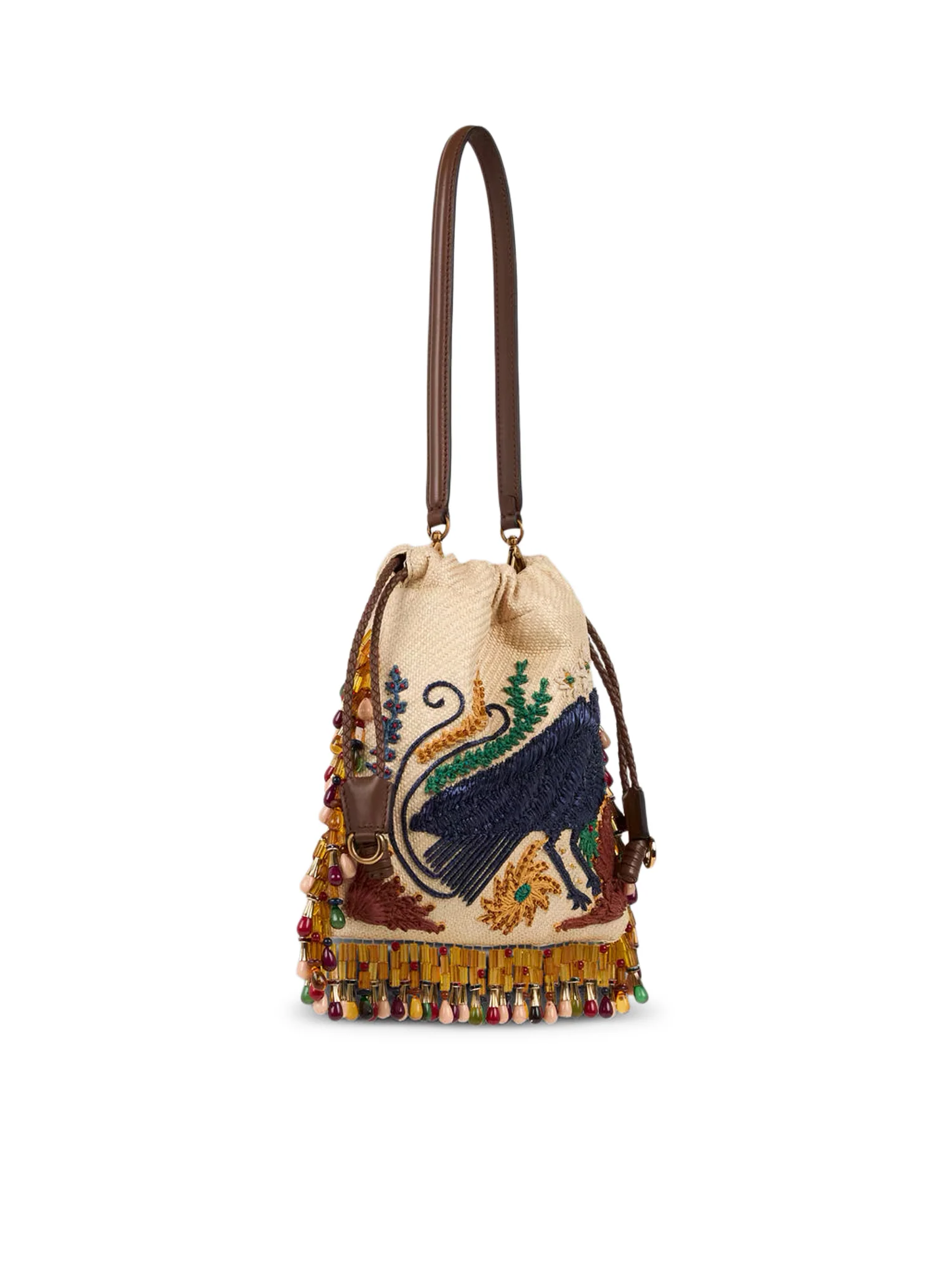ETRO X TABBY BOOTH SMALL KALISPERA RAFFIA BAG WITH EMBROIDERY AND BEADS - Image 3