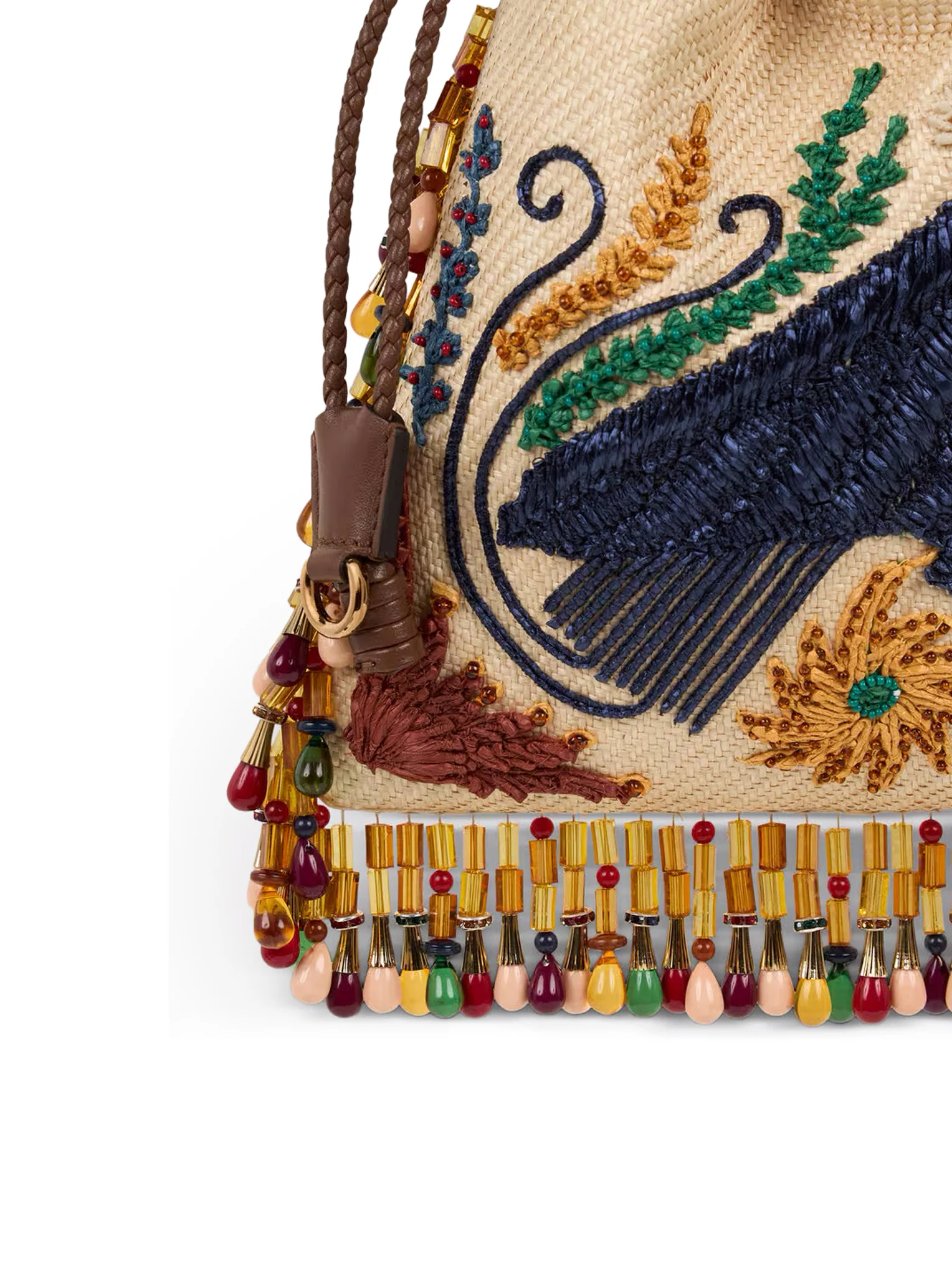 ETRO X TABBY BOOTH SMALL KALISPERA RAFFIA BAG WITH EMBROIDERY AND BEADS - Image 6