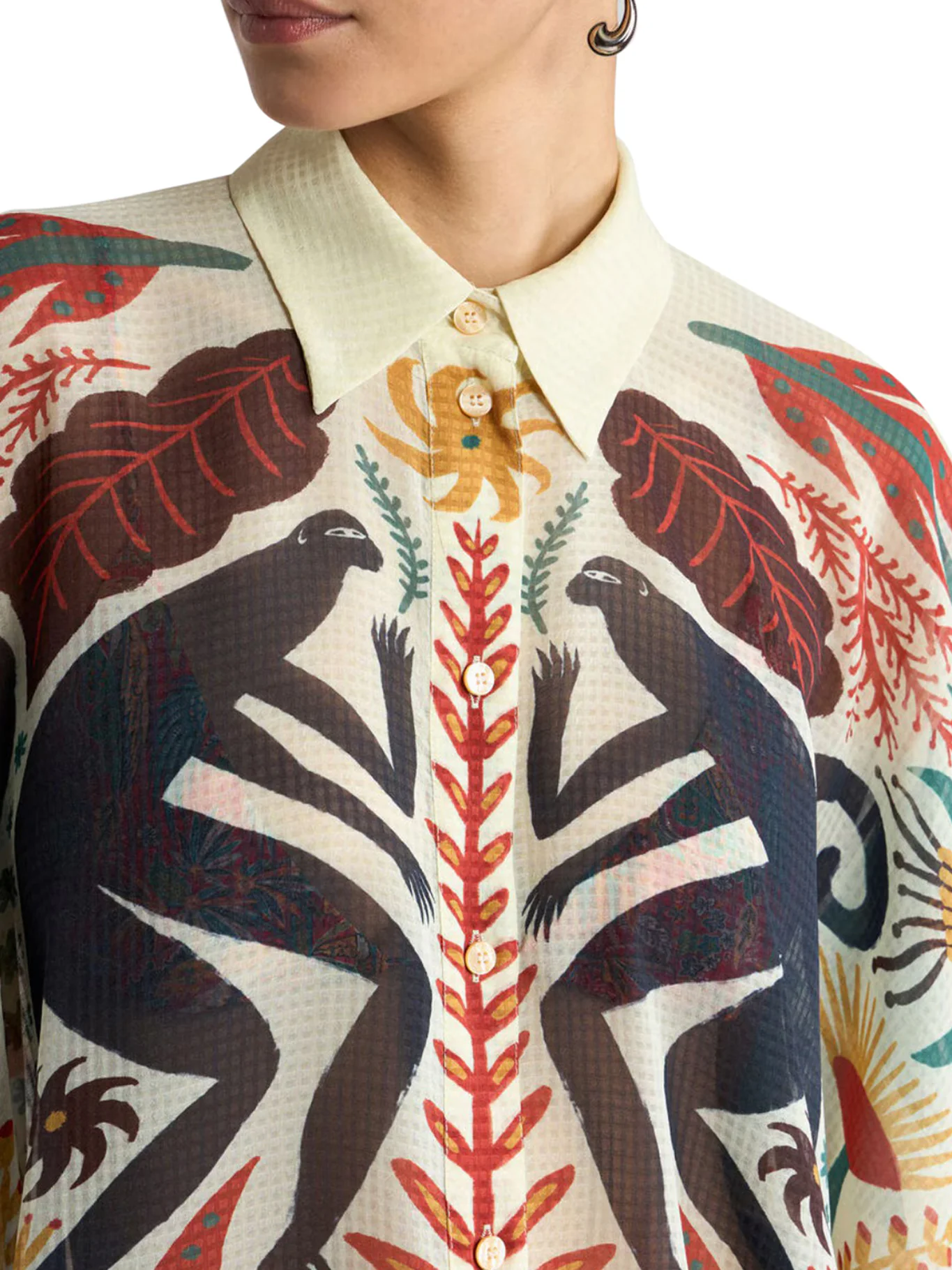 SHIRT WITH HANDKERCHIEF HEM AND PLACED PRINT - Image 4