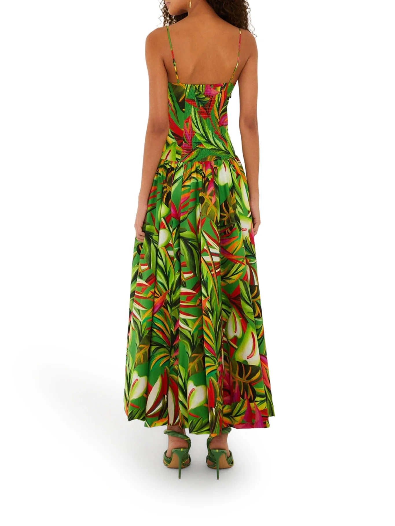 LONG TROPICAL DRESS WITH THIN STRAPS - Image 3