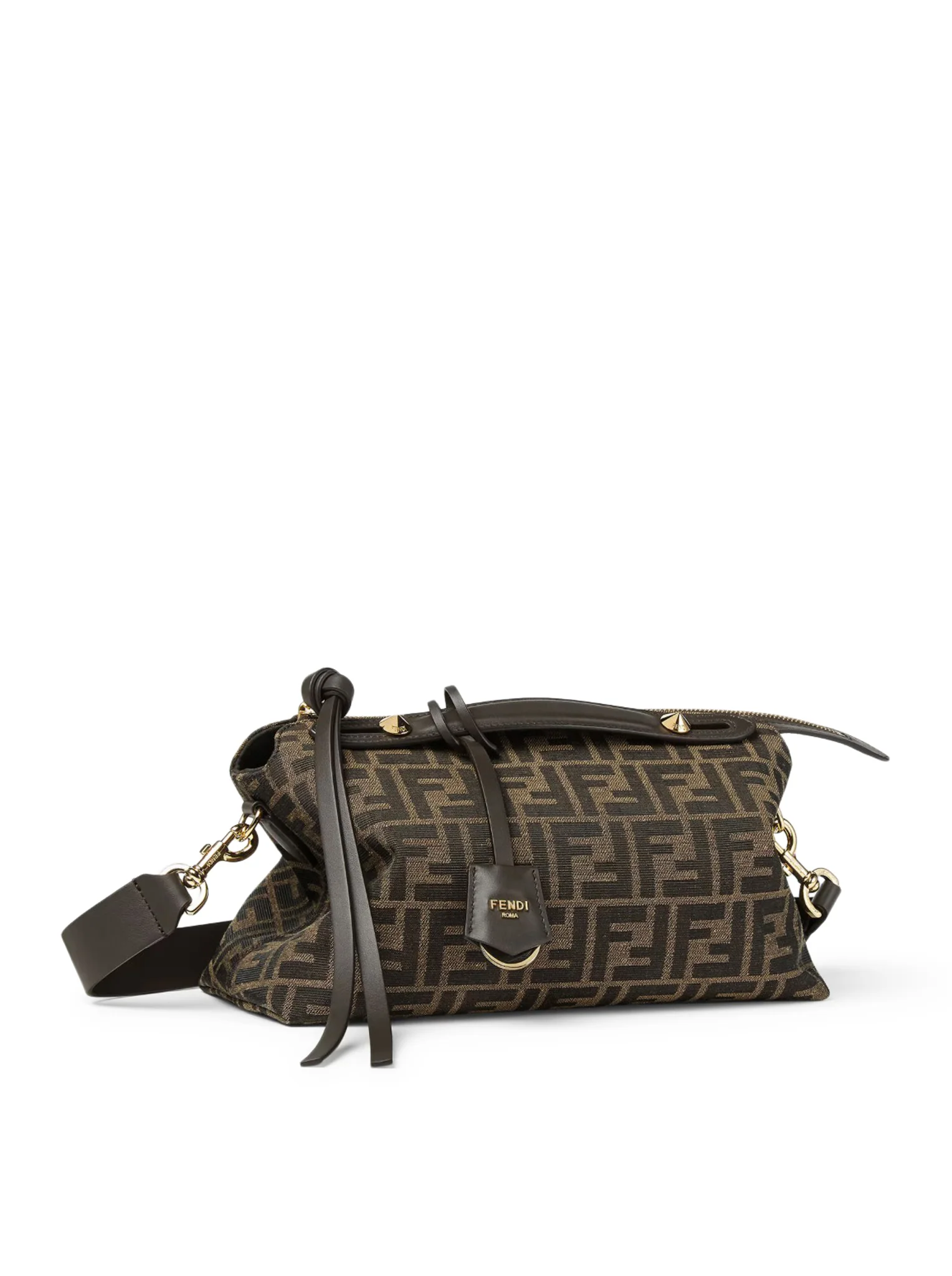 BY THE WAY SOFT MEDIUM BAG IN BROWN FF JACQUARD FABRIC - Image 3