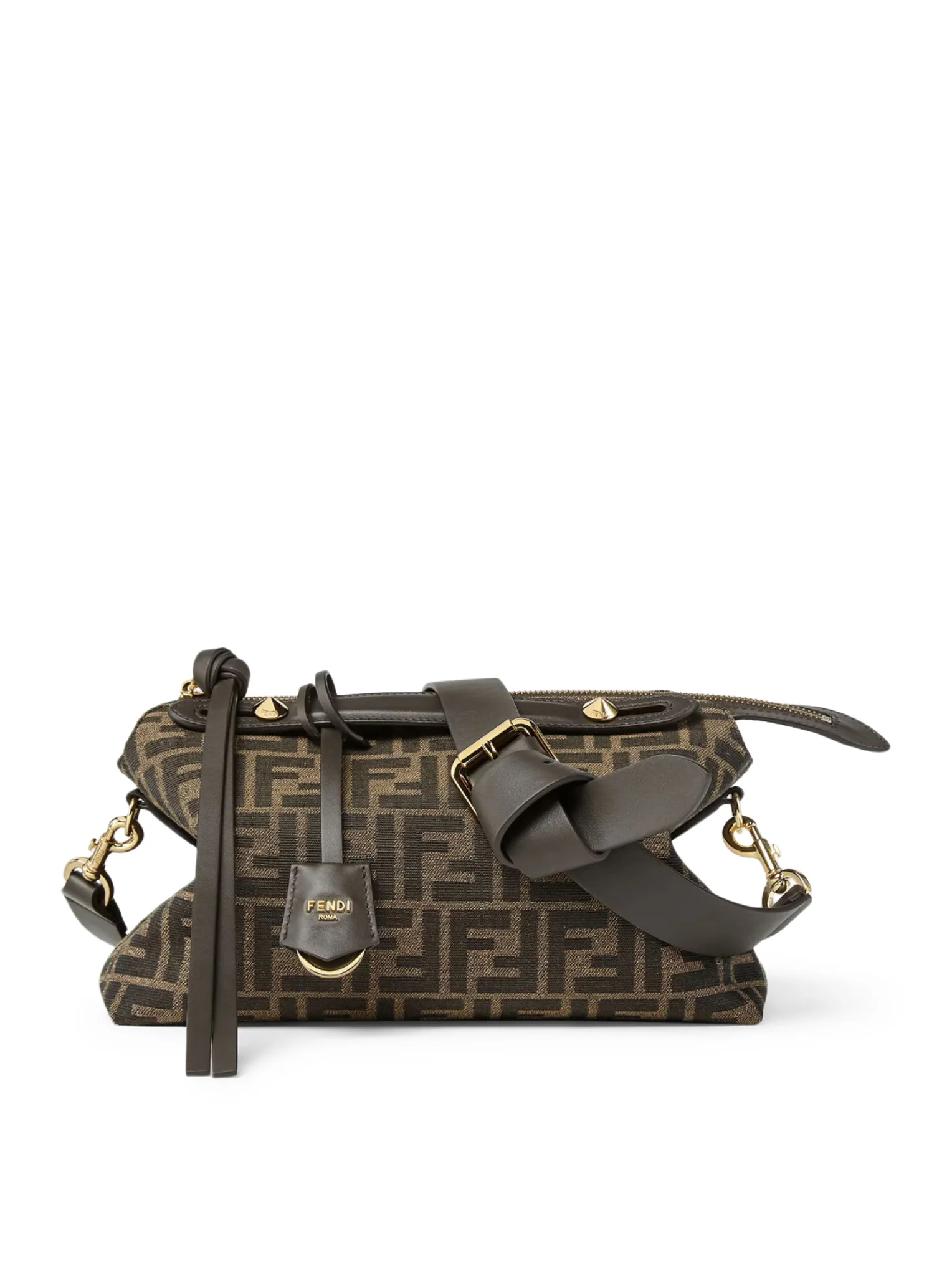 BY THE WAY SOFT MEDIUM BAG IN BROWN FF JACQUARD FABRIC - Image 5