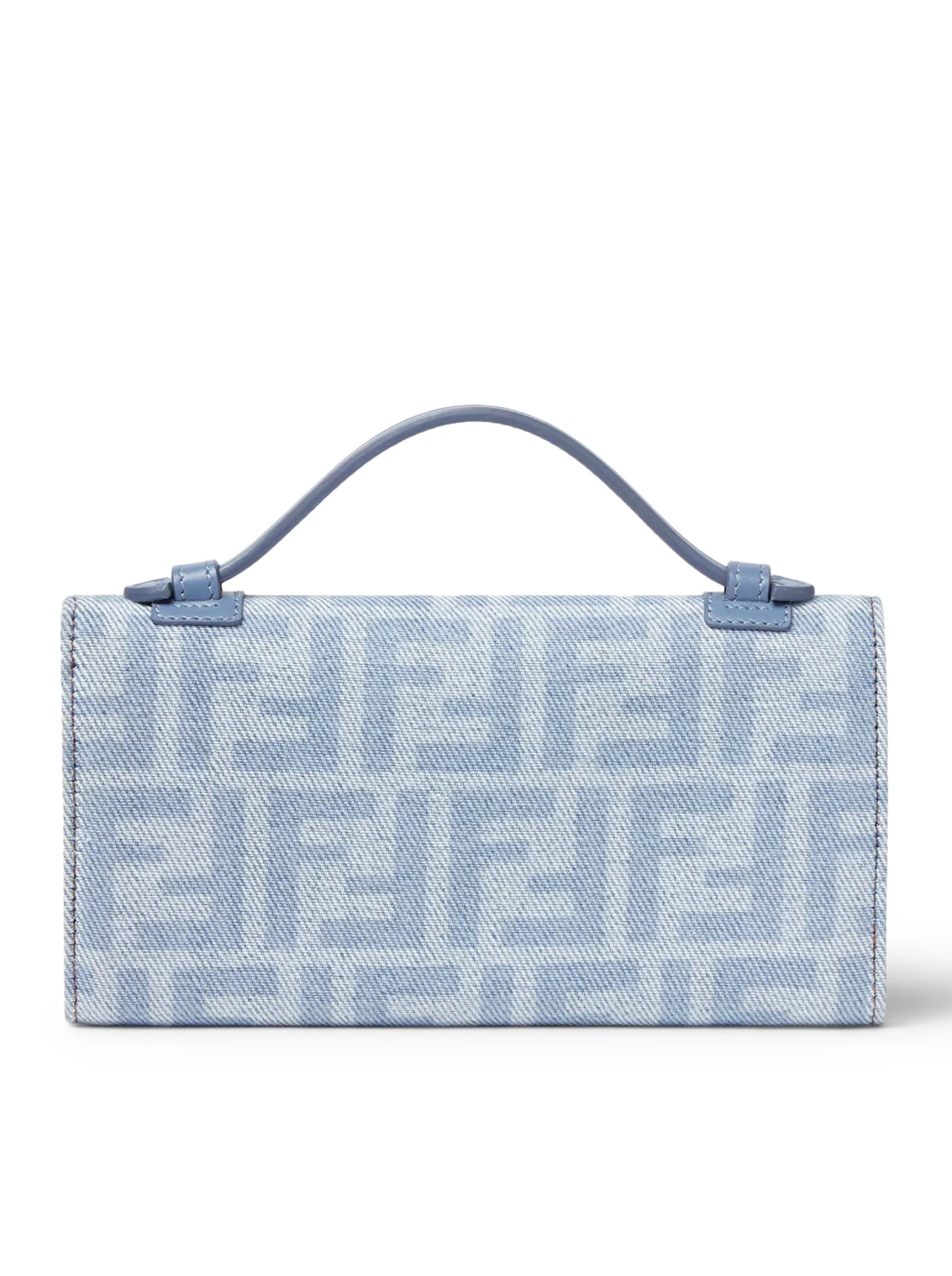 CONTINENTAL WITH CHAIN BAGUETTE DENIM WALLET FF LIGHT BLUE - Image 3
