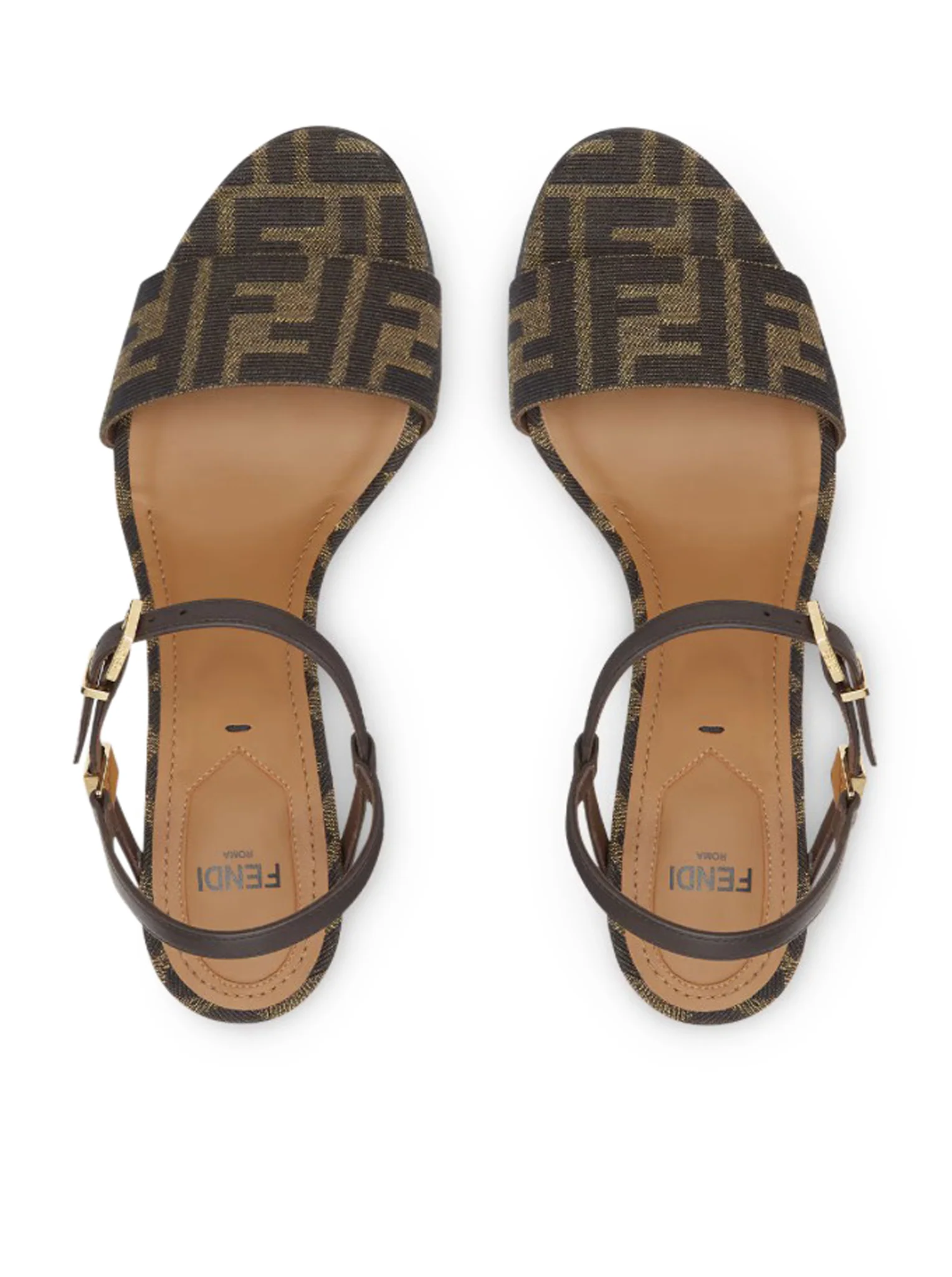 DELFINA MEDIUM HEEL SANDALS IN FF JACQUARD - Image 5
