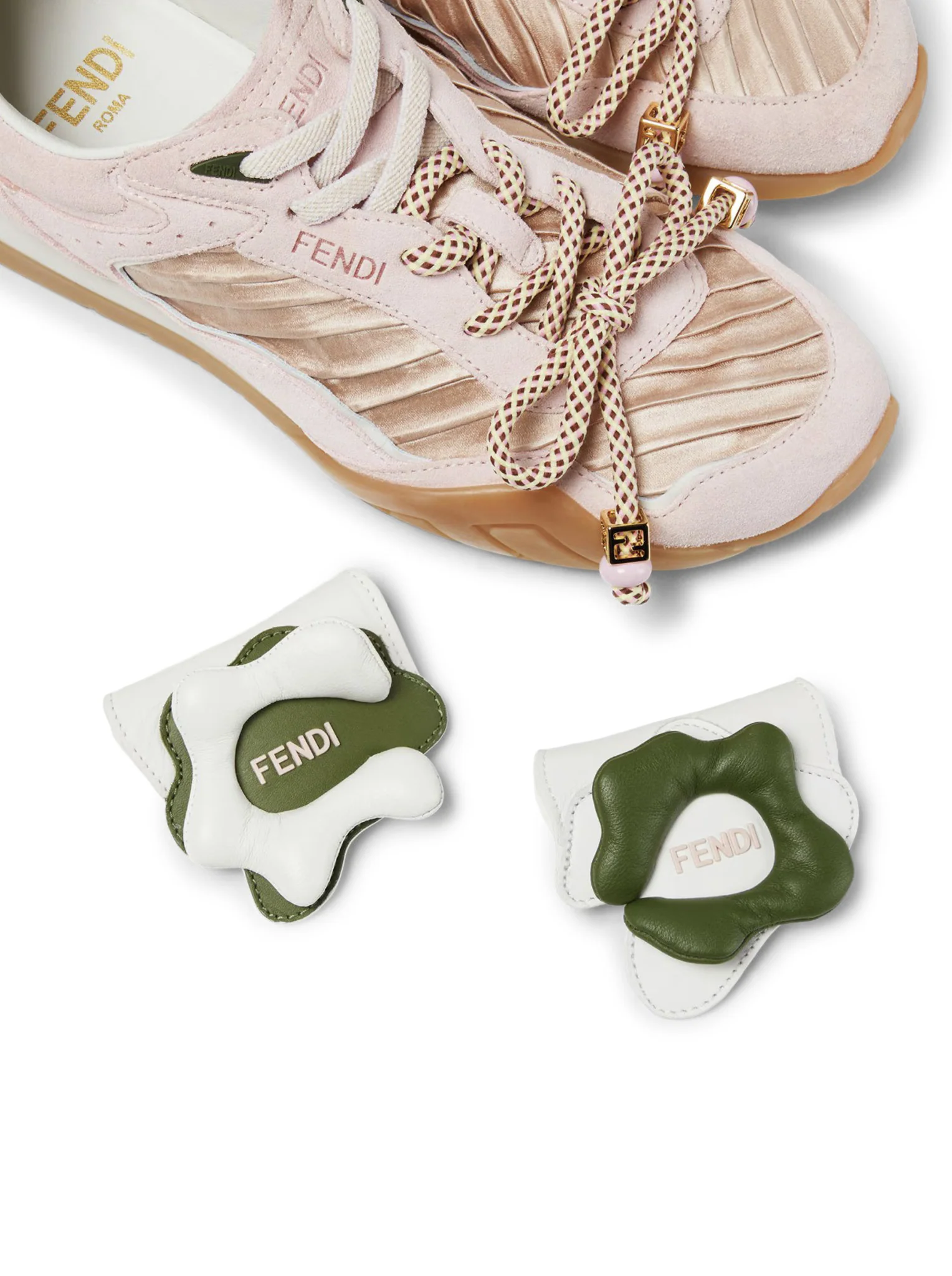 FENDI WAVE PULSE LOW TOP IN PINK FABRIC AND SUEDE - Image 5