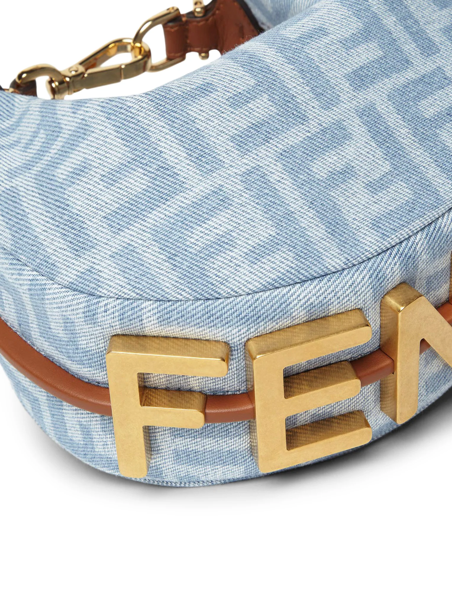 FENDIGRAPHY MINI BAG IN LIGHT BLUE FF DENIM - Image 5