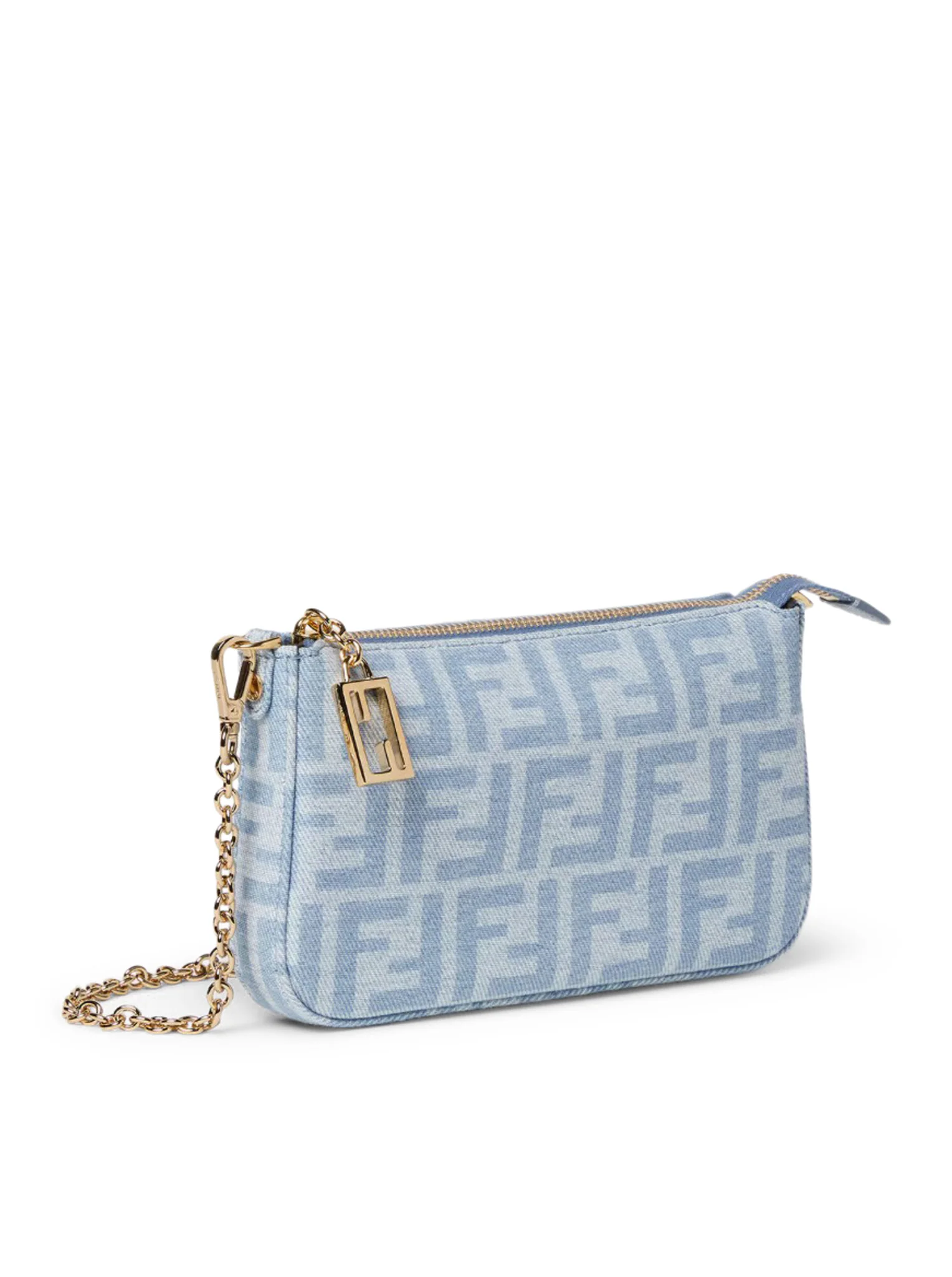 FF DENIM BAGUETTE POUCH LIGHT BLUE - Image 2