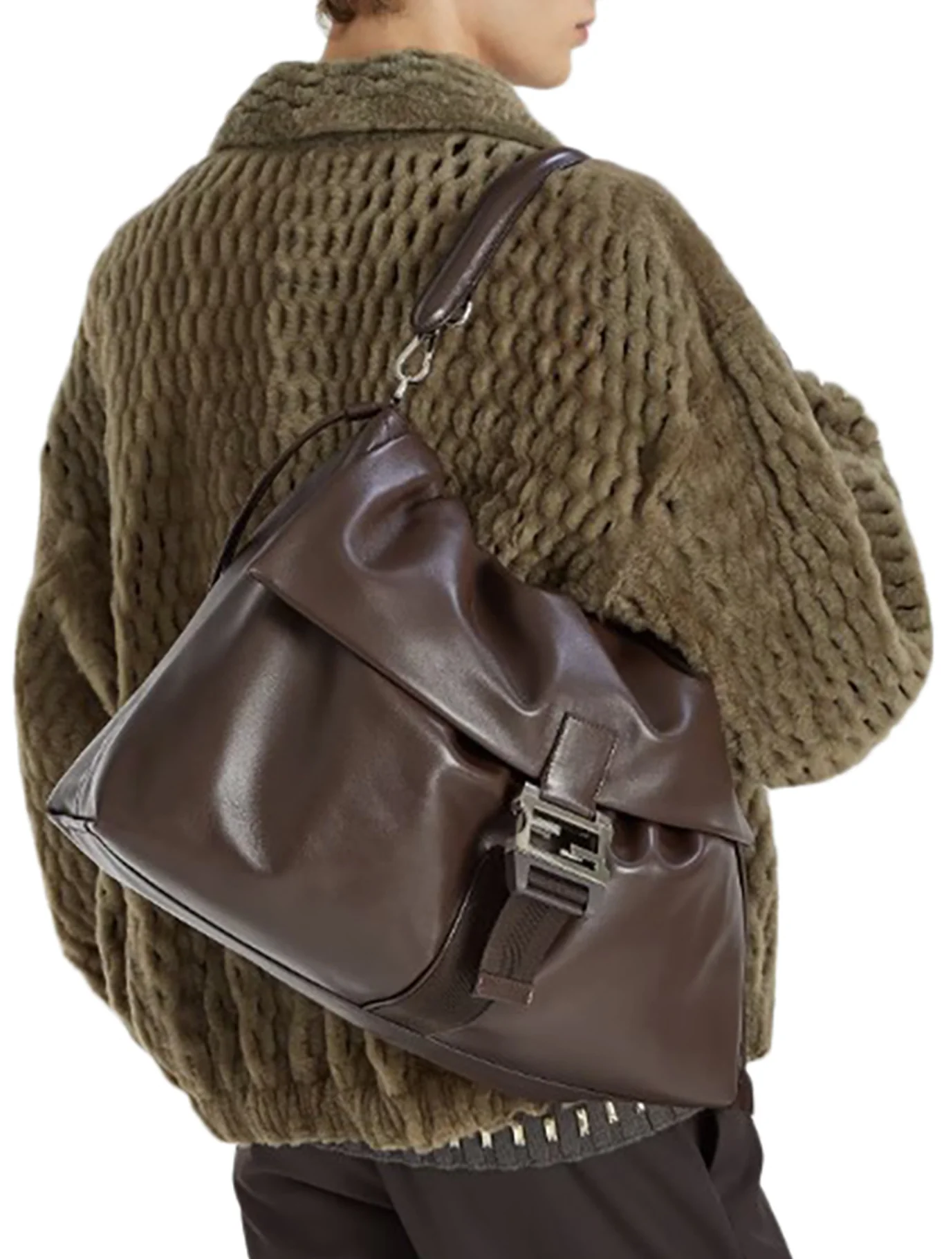FLUX MAXI MESSENGER LEATHER BAG - Image 2