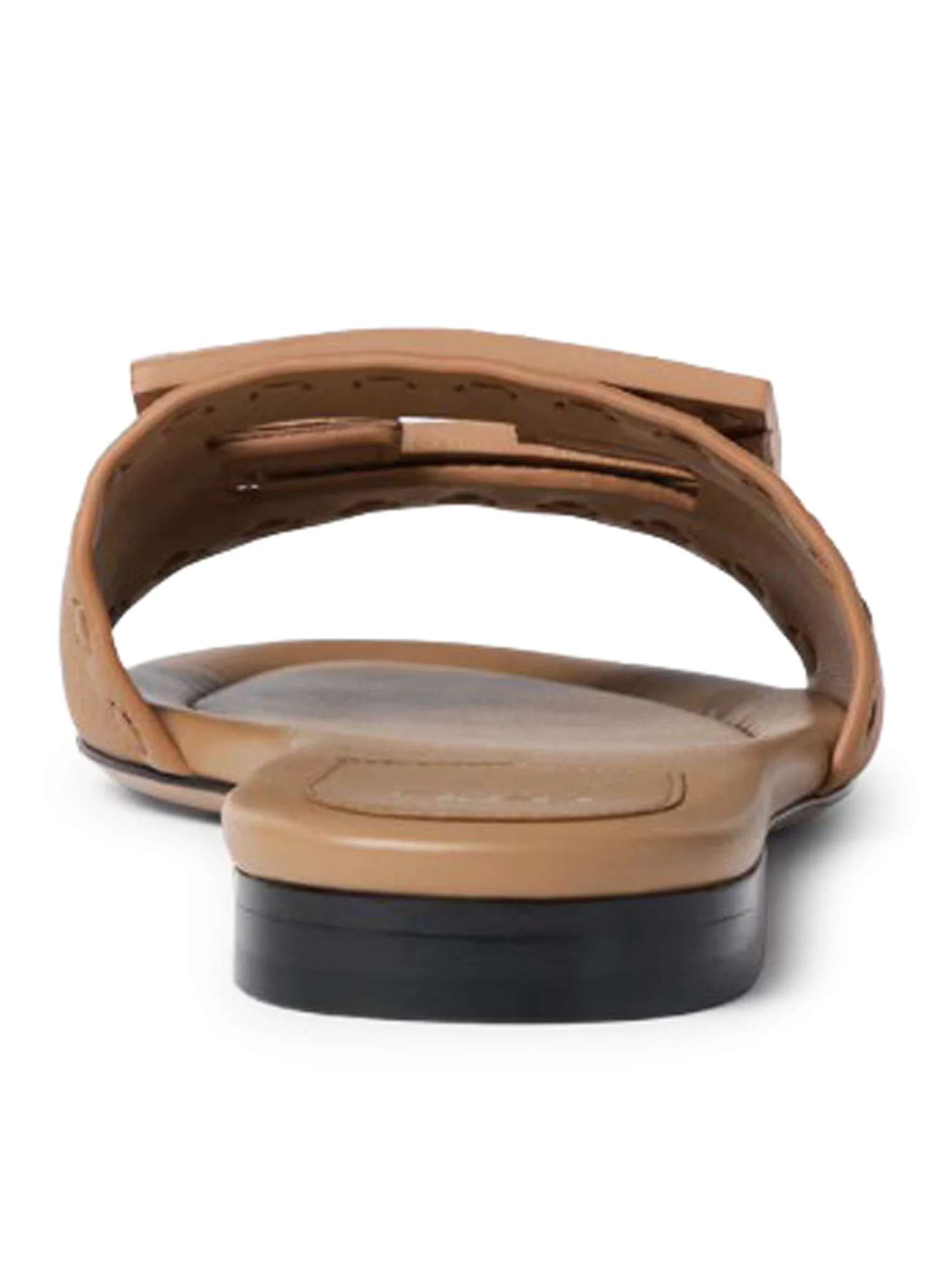LIGHT BROWN LEATHER BAGUETTE SLIDE - Image 4