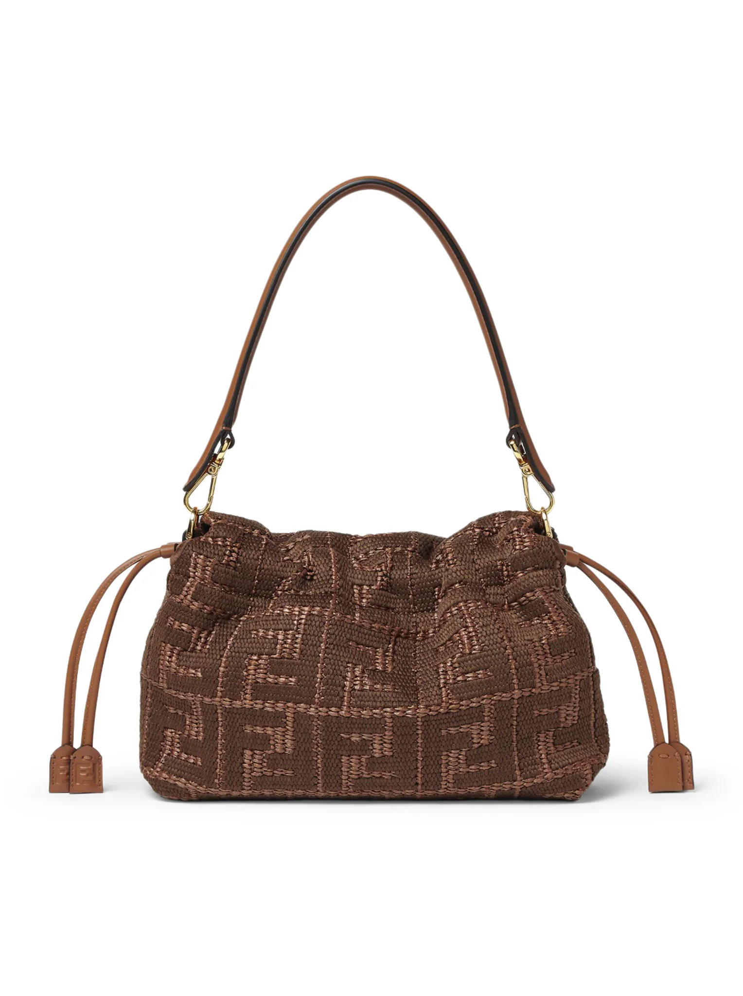 MAMMA BAGUETTE MEDIUM WOVEN RAFFIA BAG WITH FF SELLIER EMBROIDERY - Image 5
