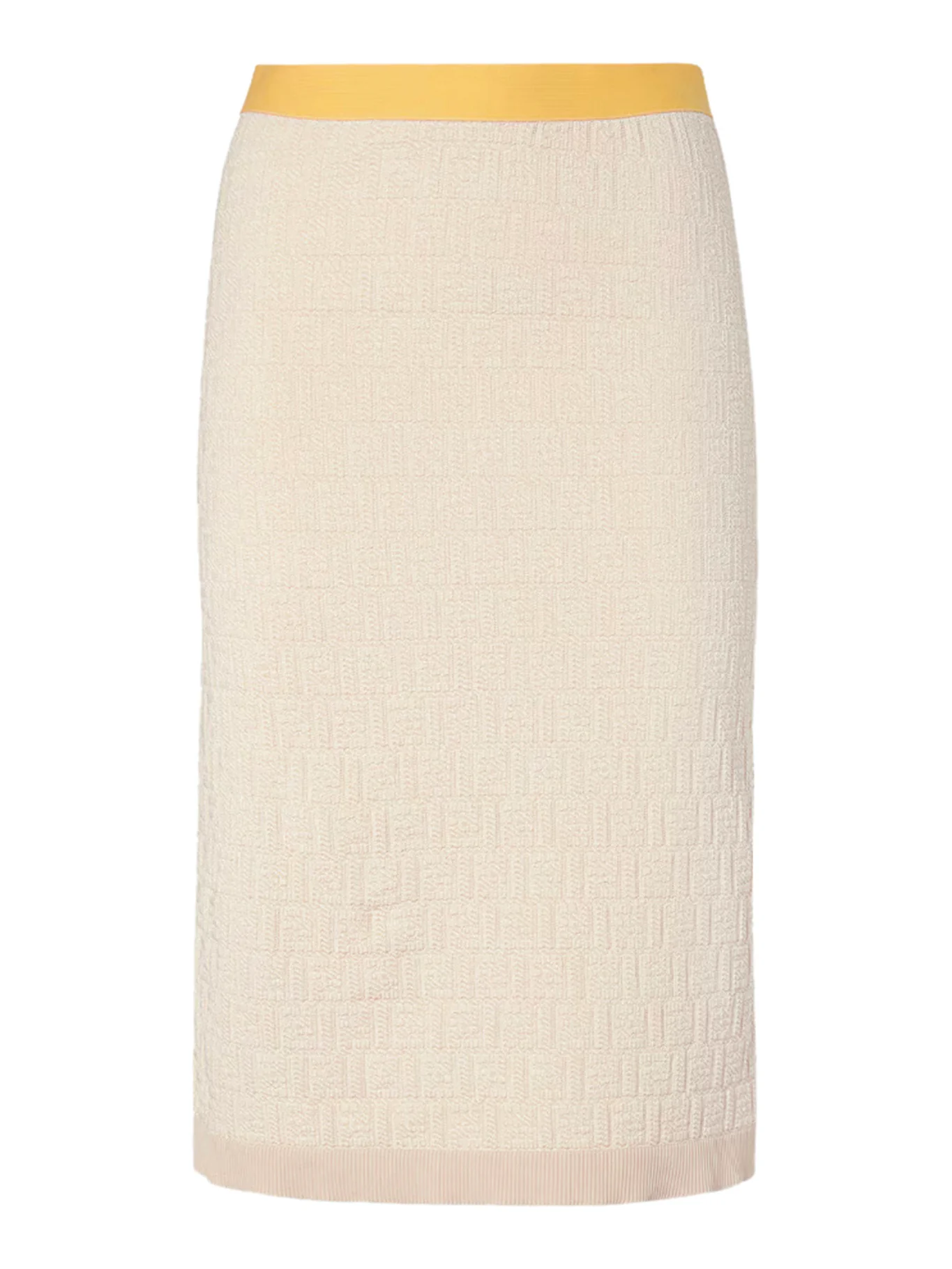 MIDI SKIRT WITH COLOR BLOCK INSERTS IN COTTON AND SILK