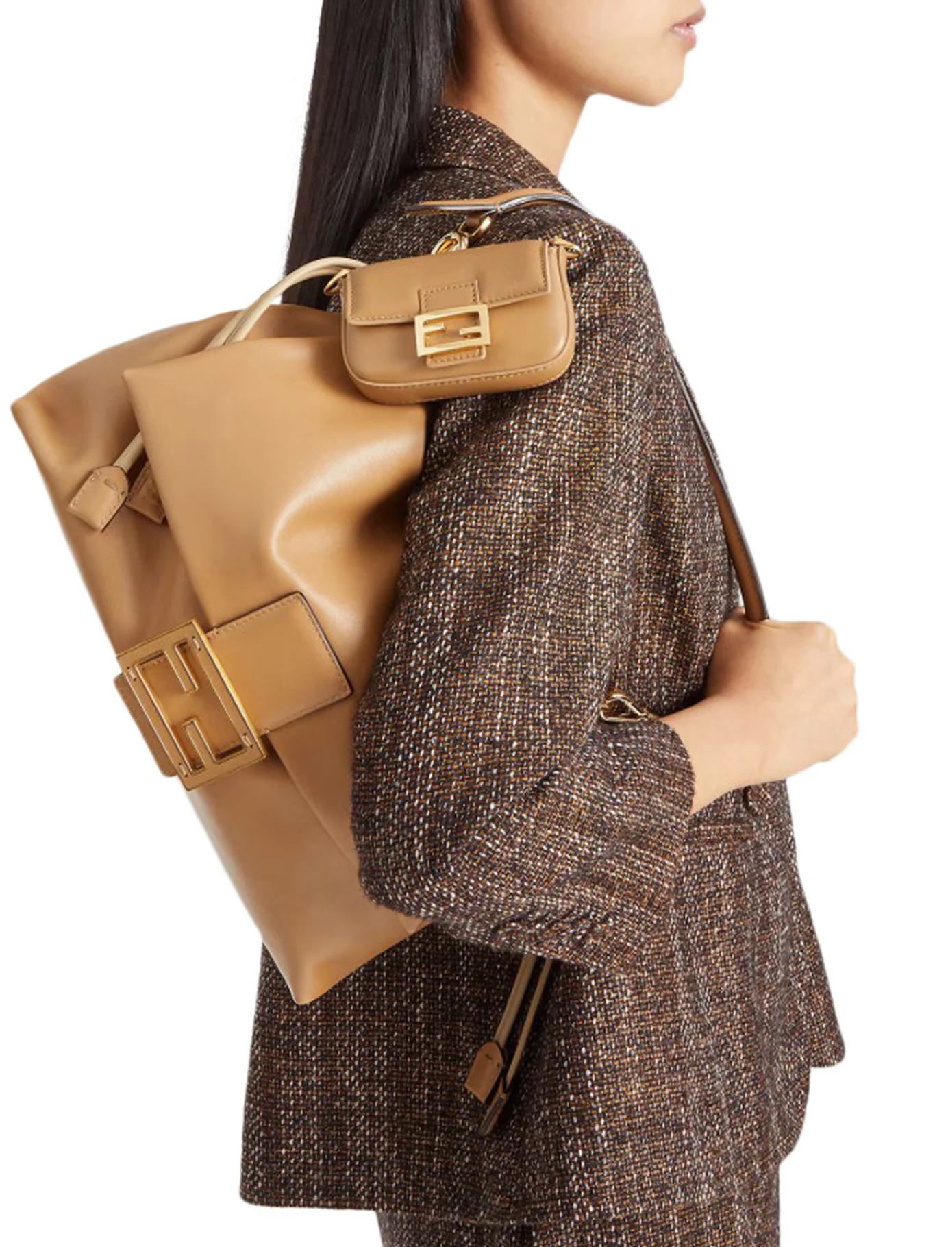 NANO BAGUETTE CHARM IN BEIGE NAPPA - Image 2