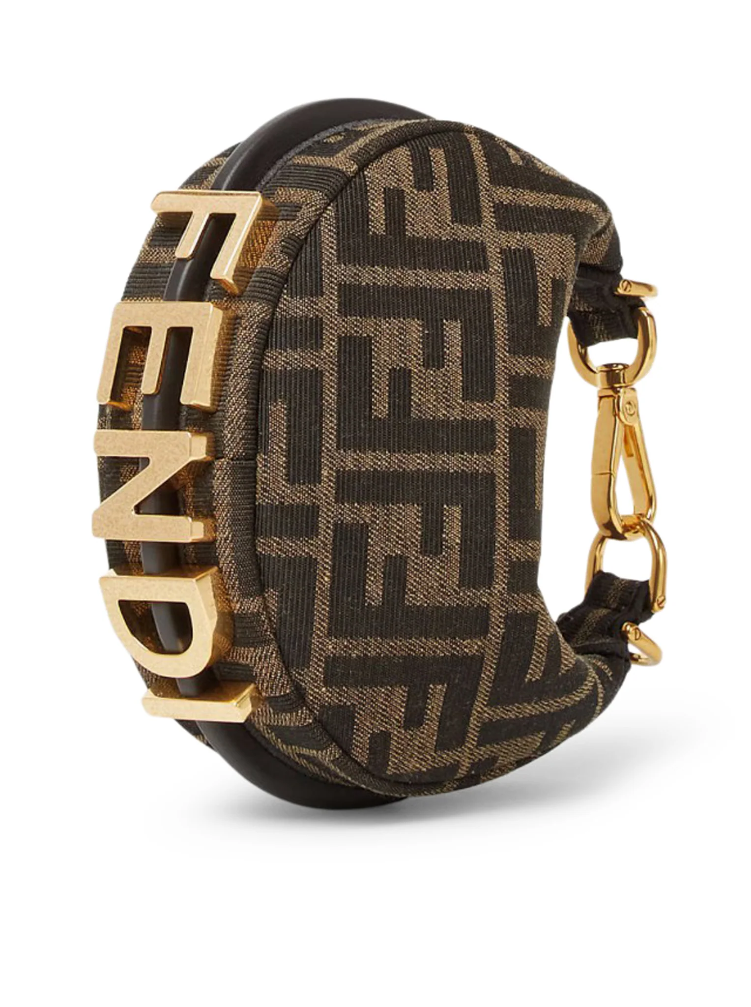NANO FENDIGRAPHY CHARM IN BROWN FABRIC - Image 3