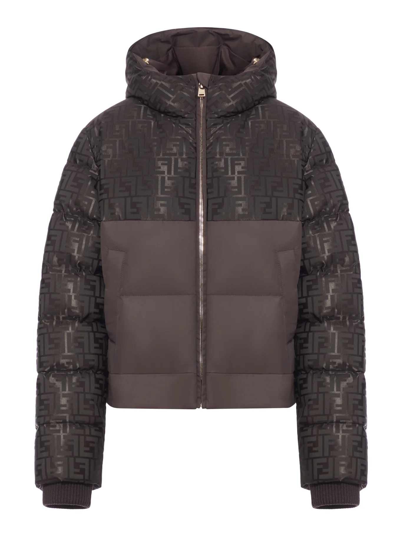 PADDED JACKET IN FF JACQUARD TECHNICAL FABRIC