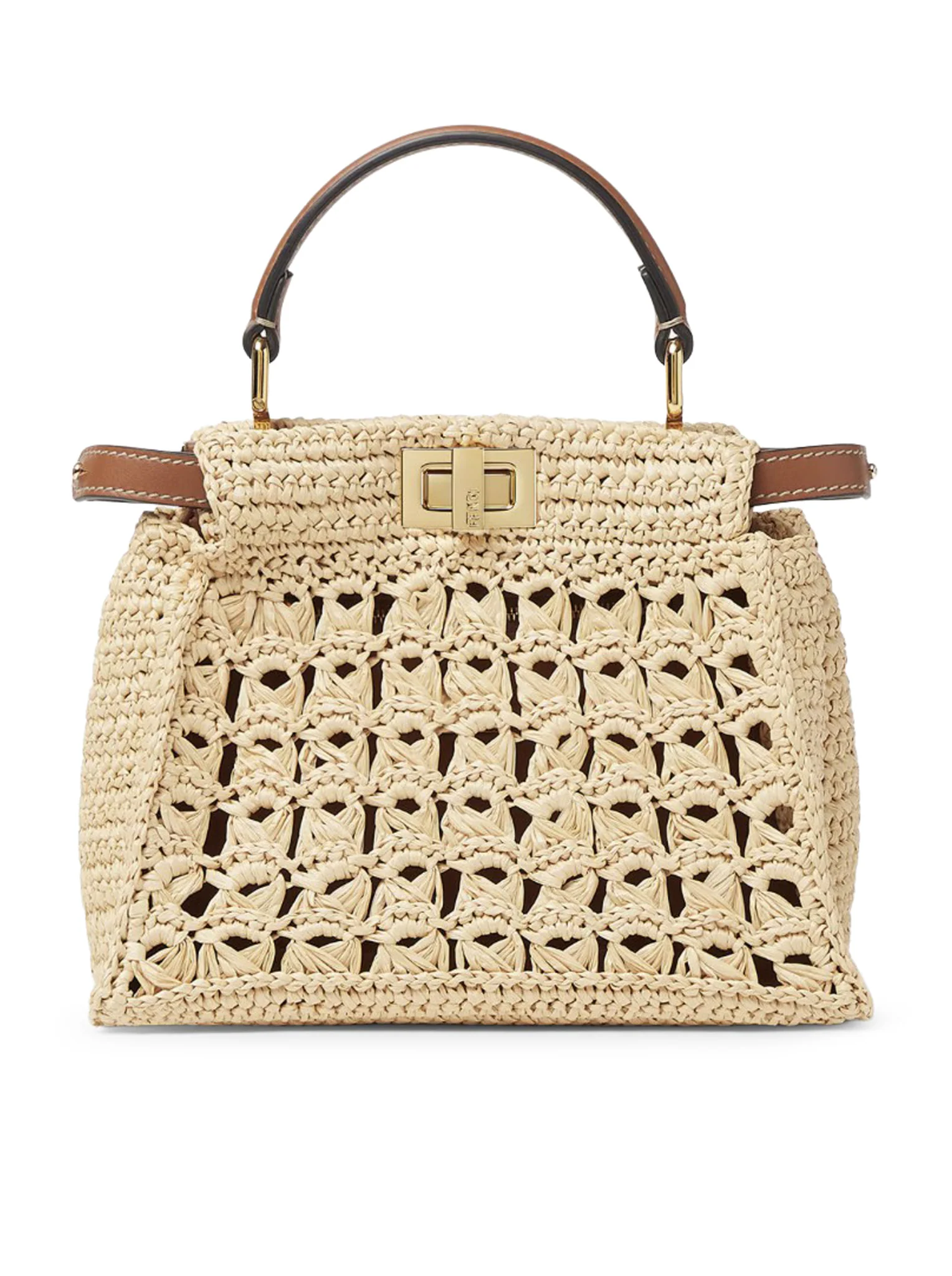 PEEKABOO MINI BAG IN RAFFIA WITH OPENWORK WOVEN PATTERN