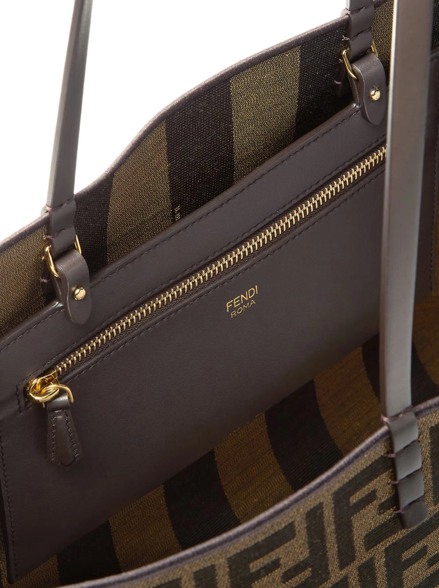 ROLL MEDIUM SHOPPER IN FF JACQUARD AND PEQUIN STRIPED FABRIC - Image 6