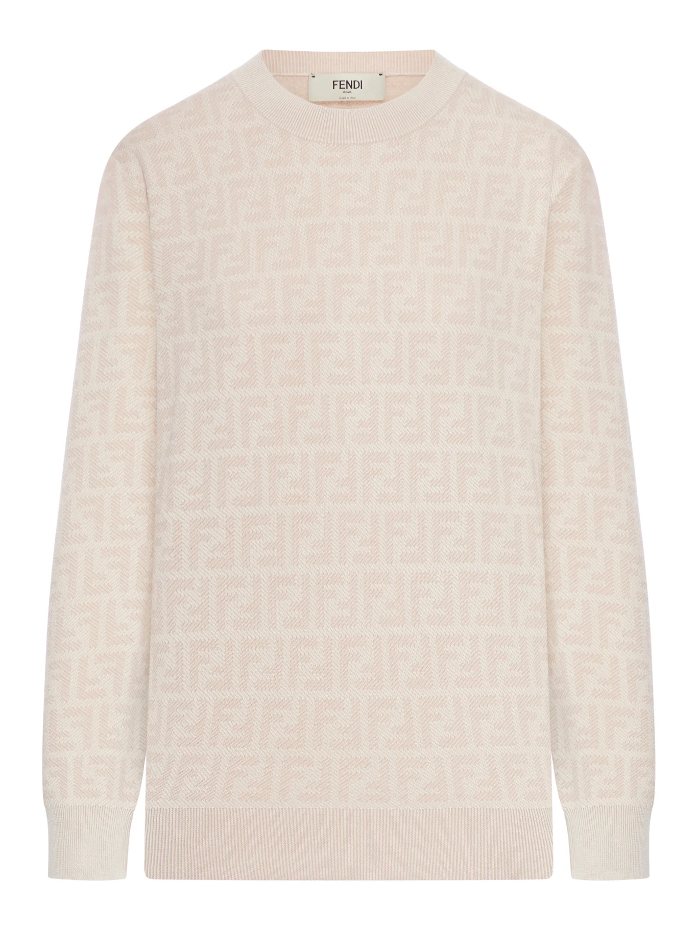 WOOL AND SILK SWEATER WITH FF PRINT