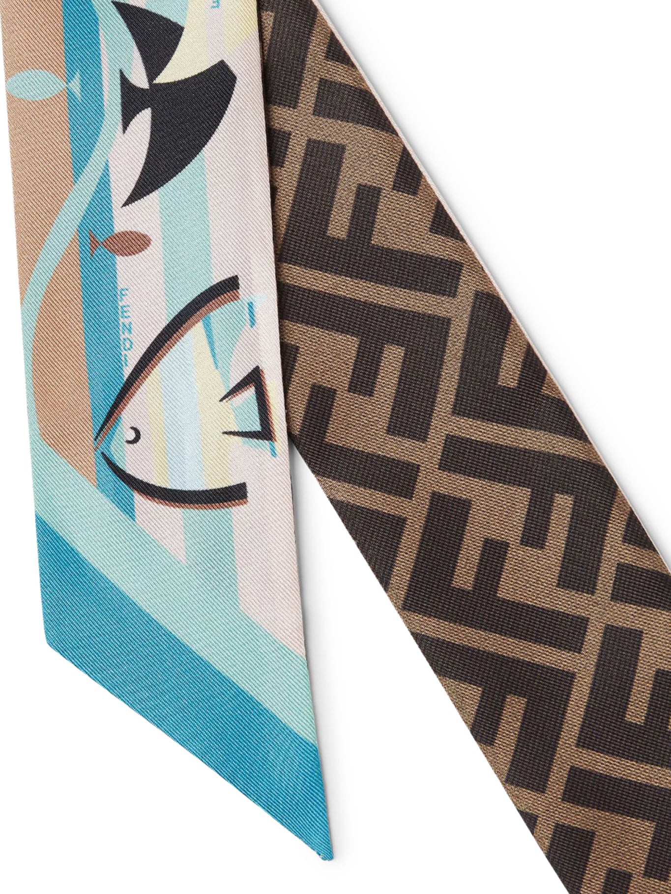 WRAPPY BANDEAU IN BLUE PRINTED SILK - Image 2