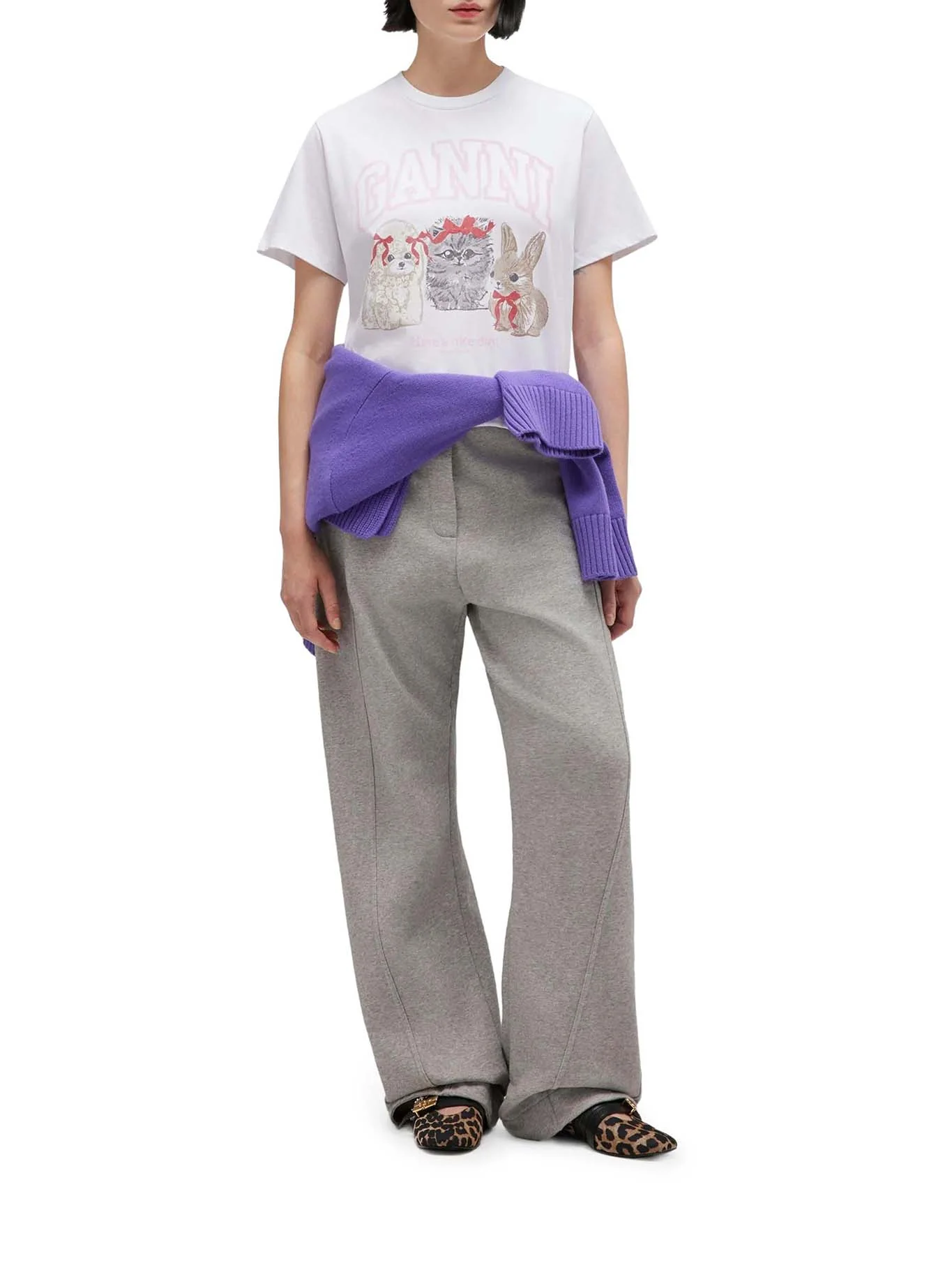 COTTON JERSEY T-SHIRT WITH ANIMALS PRINT - Image 2