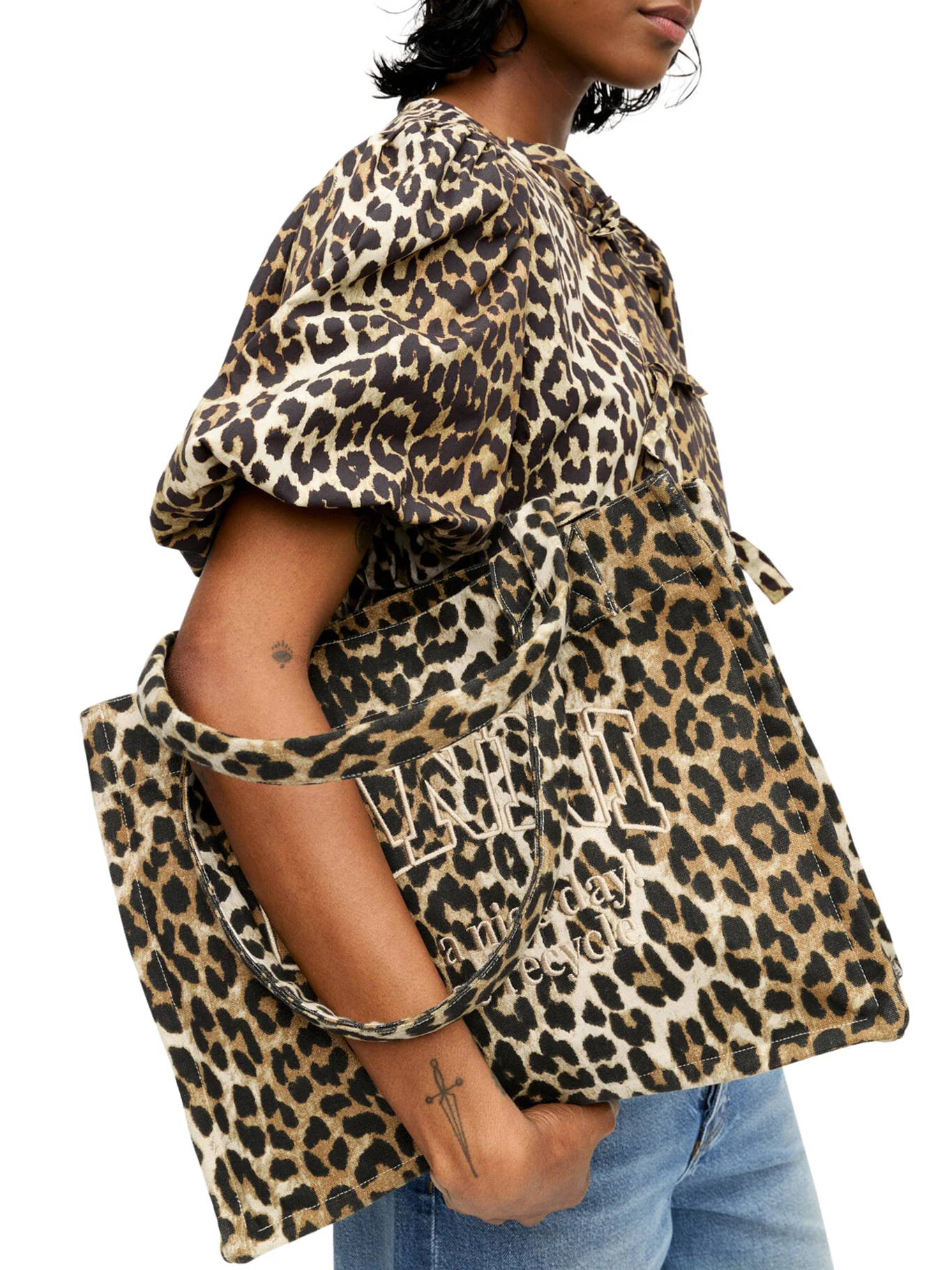 LEOPARD CANVAS TOTE BAG - Image 3