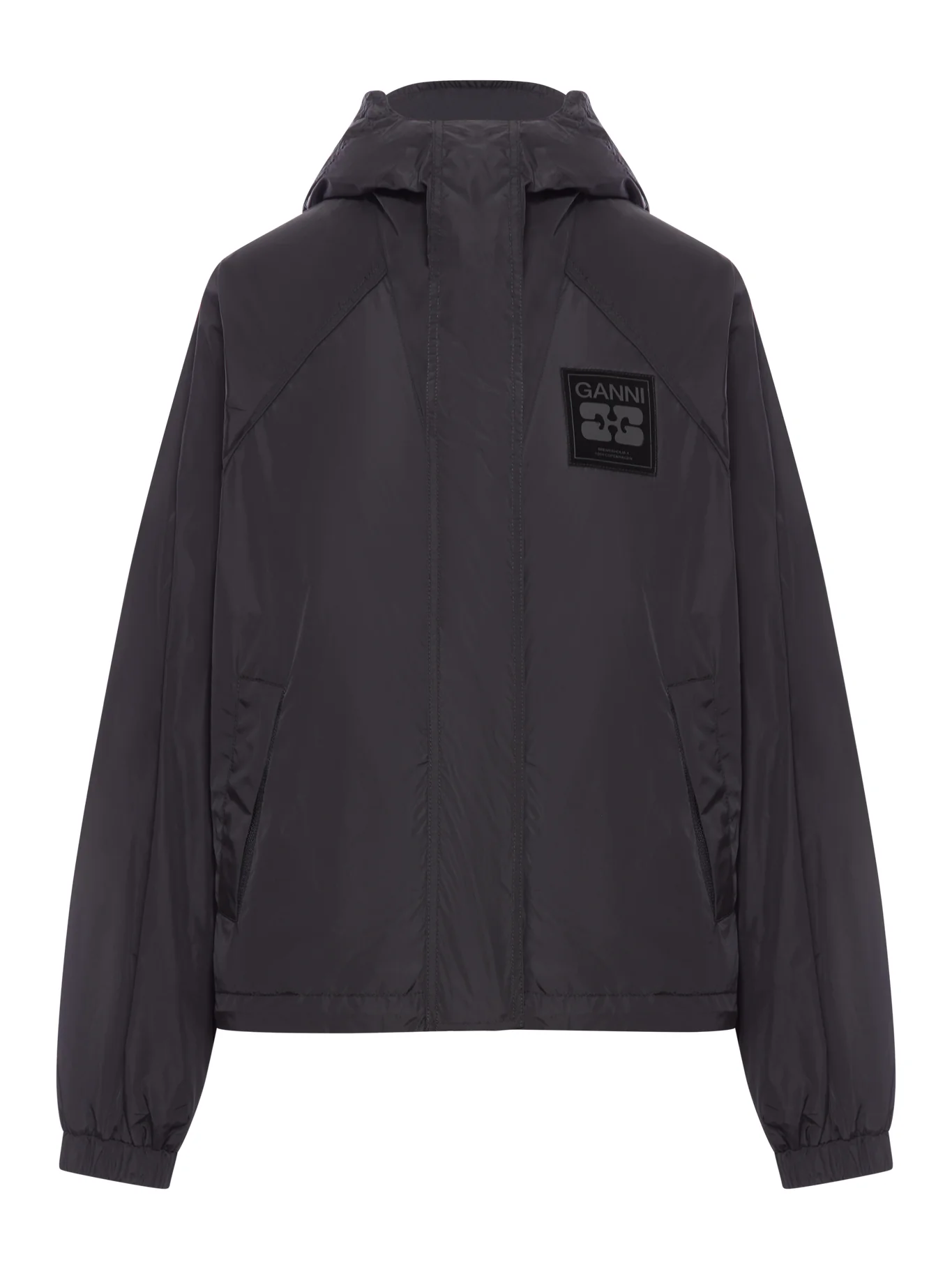 NYLON JACKET WITH GANNI LOGO PATCH