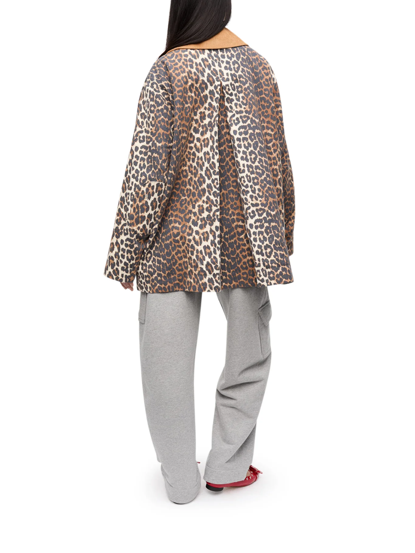 PRINTED CANVAS MIDI JACKET - Image 3