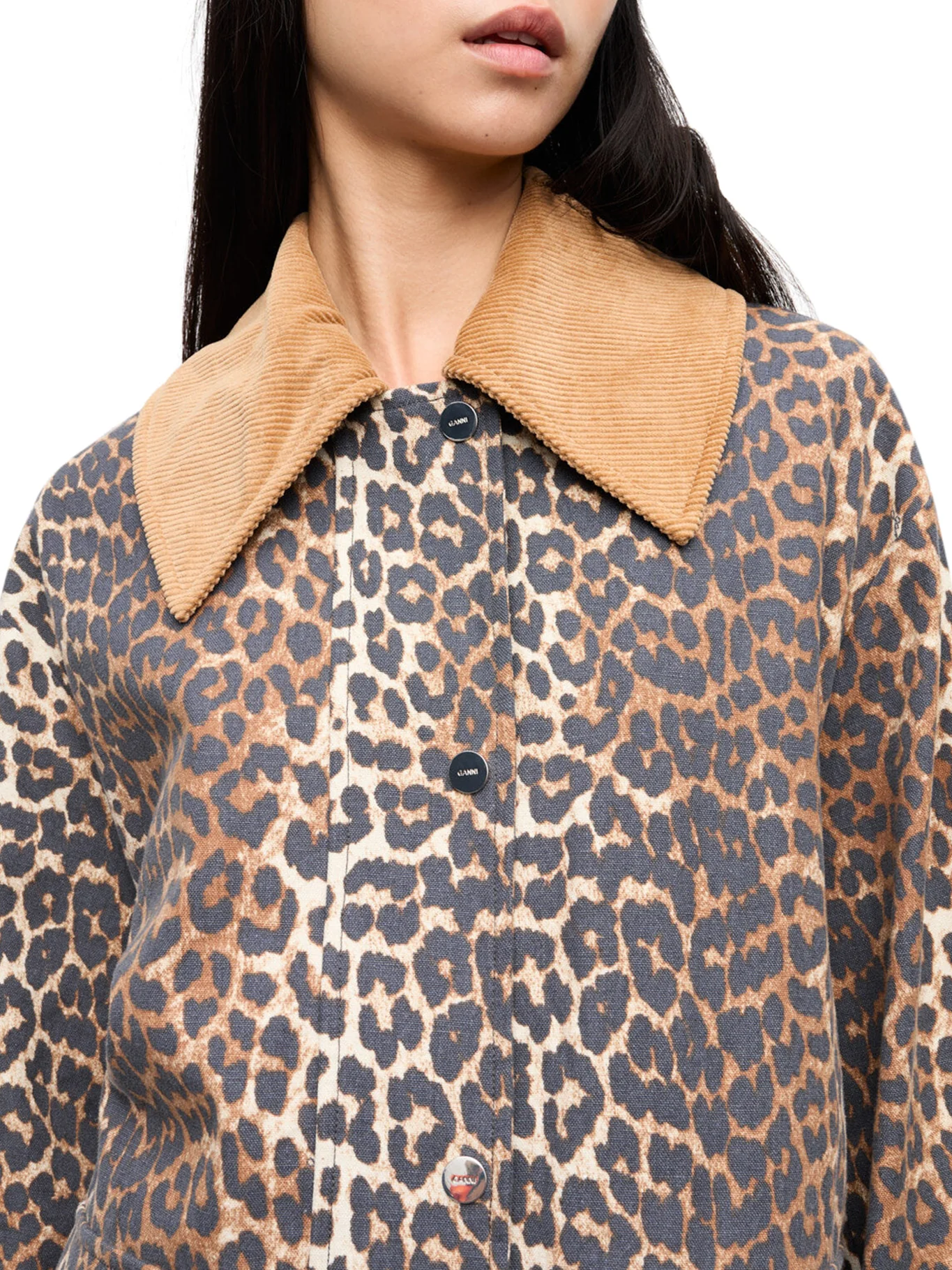 PRINTED CANVAS MIDI JACKET - Image 4