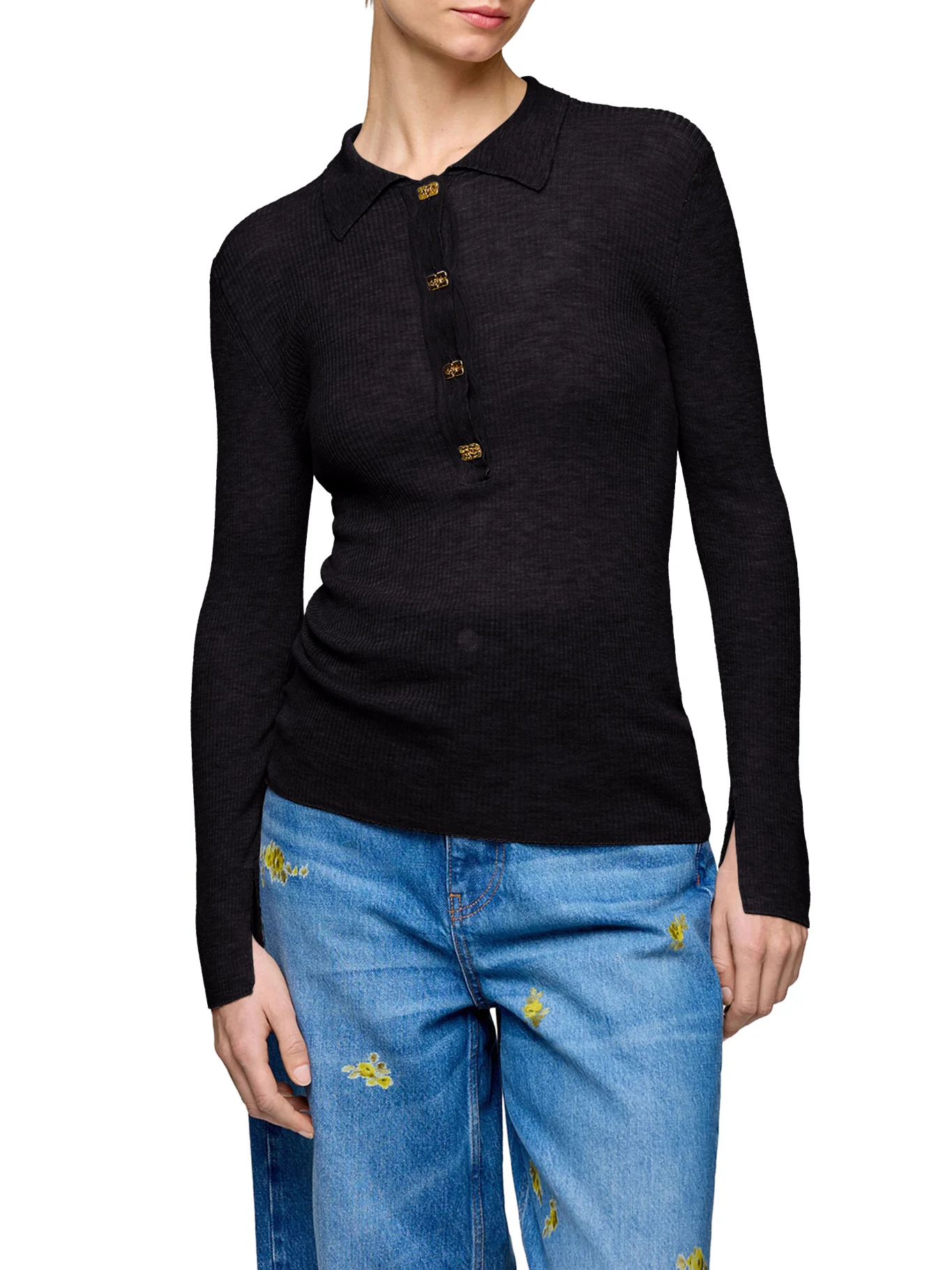 SEMI-TRANSPARENT WOOL POLO - Image 3