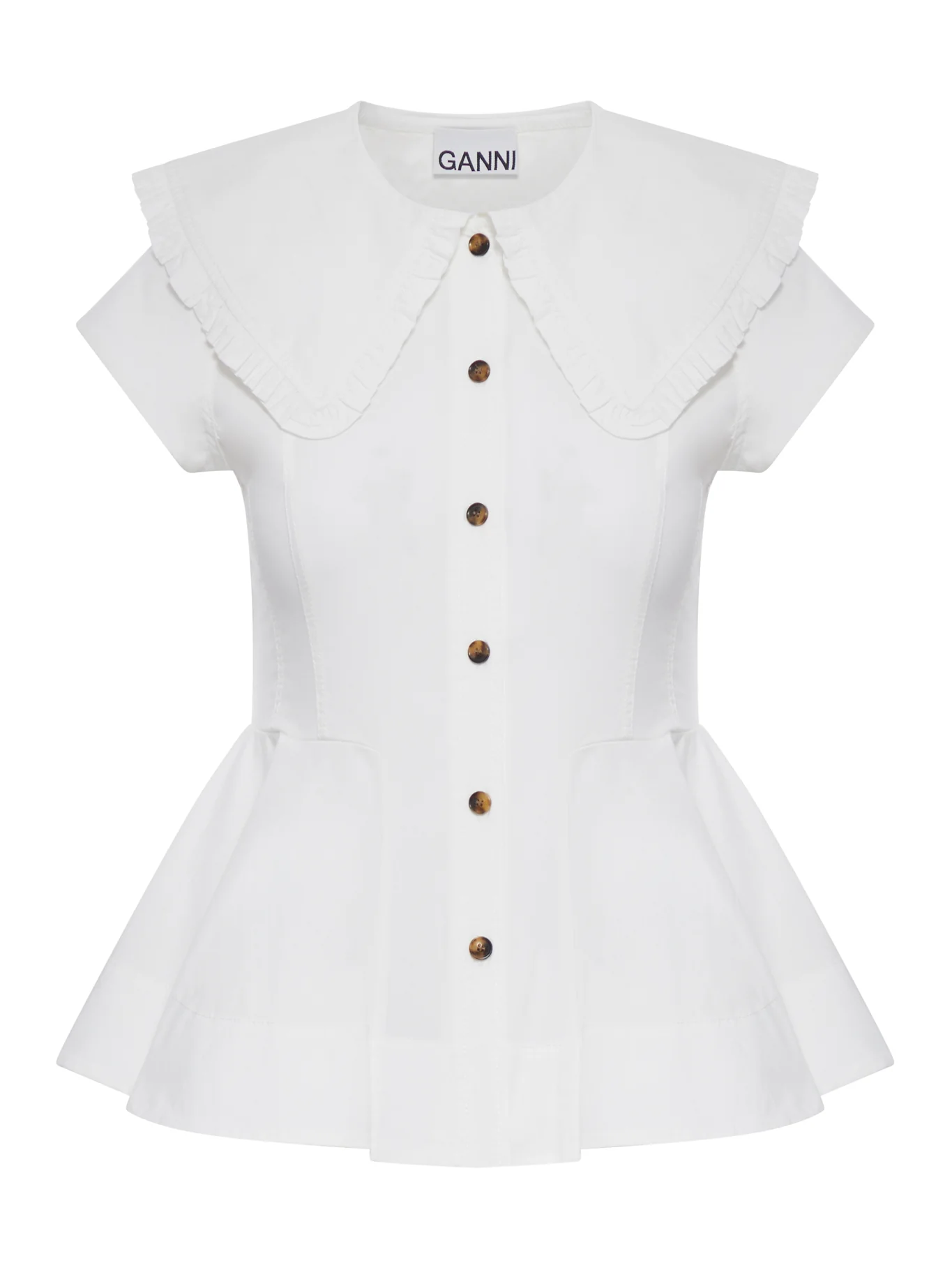 SHORT COTTON SHIRT WITH RUFFLES