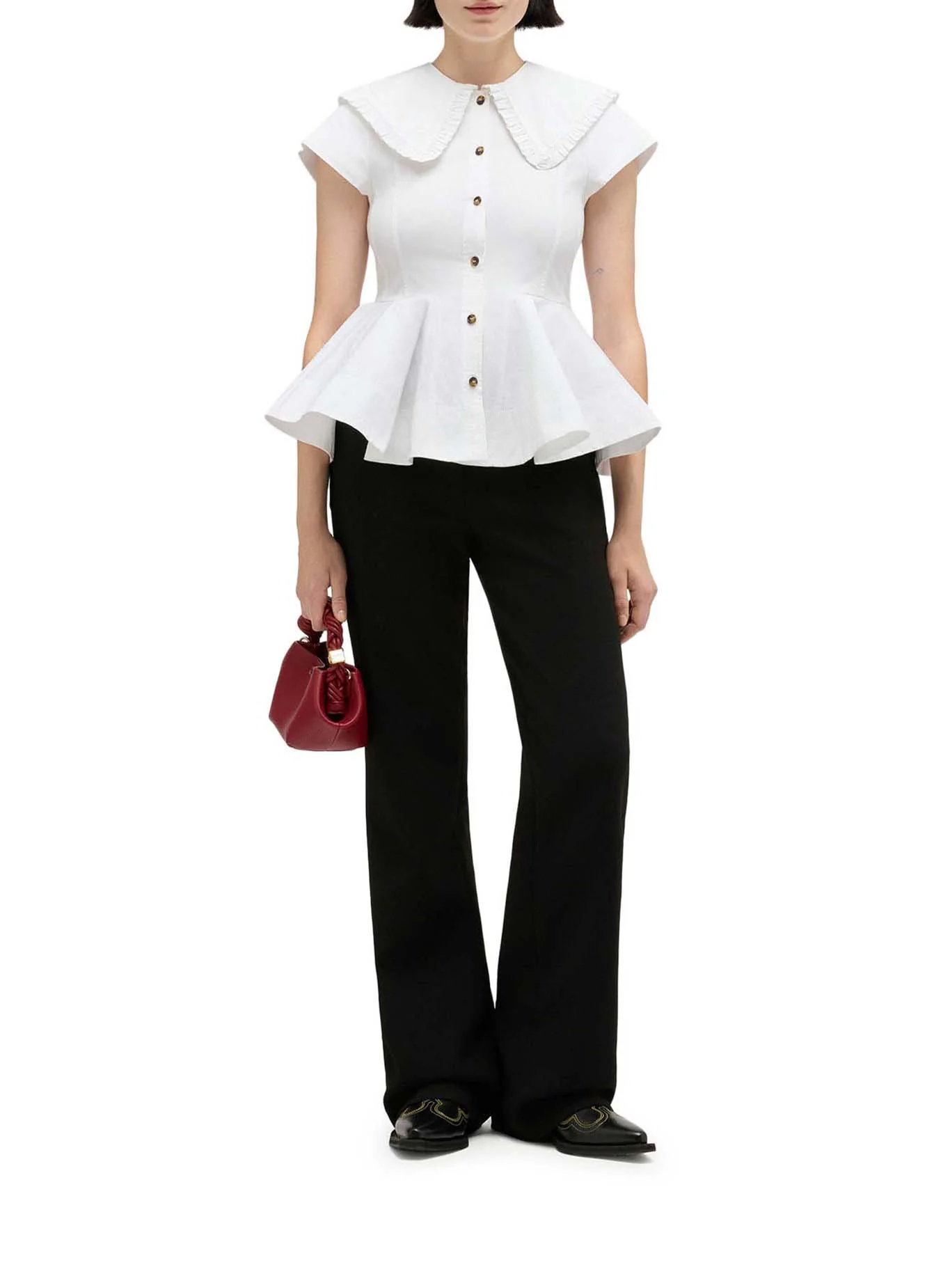SHORT COTTON SHIRT WITH RUFFLES - Image 2