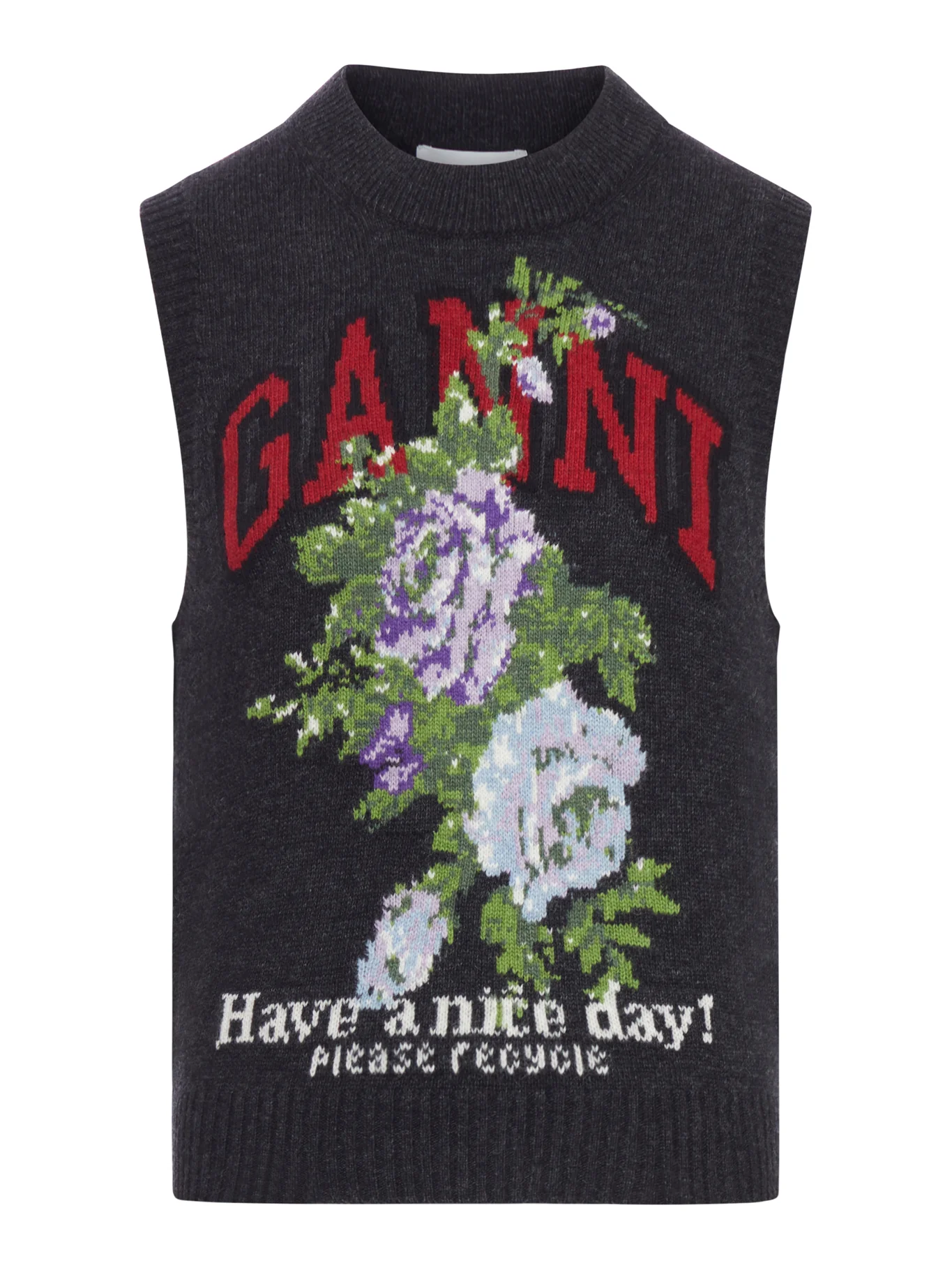 WOOL VEST WITH PRINT