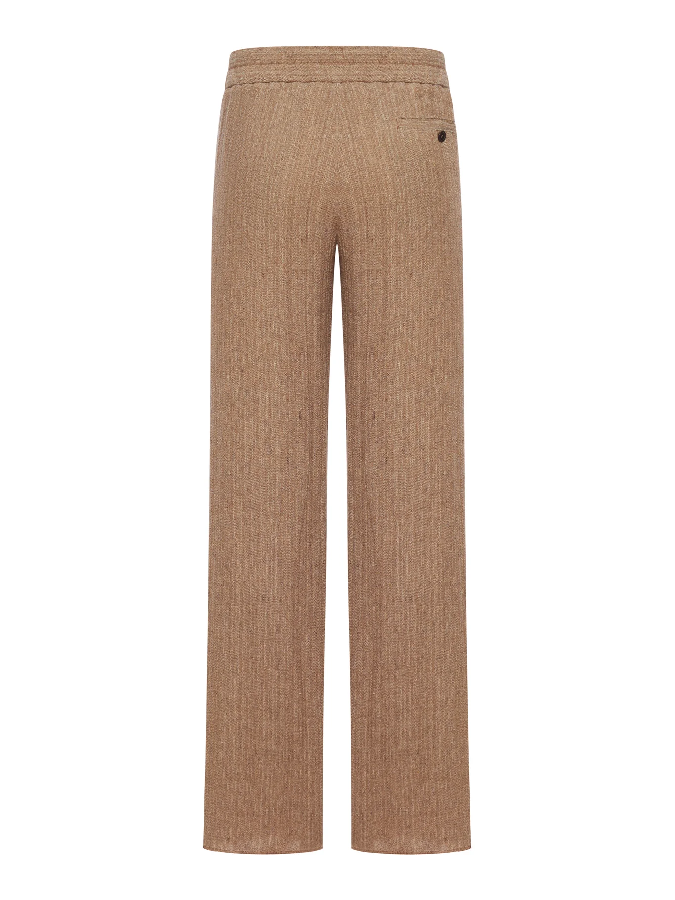 SINGLE-PLEATED TROUSERS IN MOULINÉ JACQUARD LINEN - Image 2