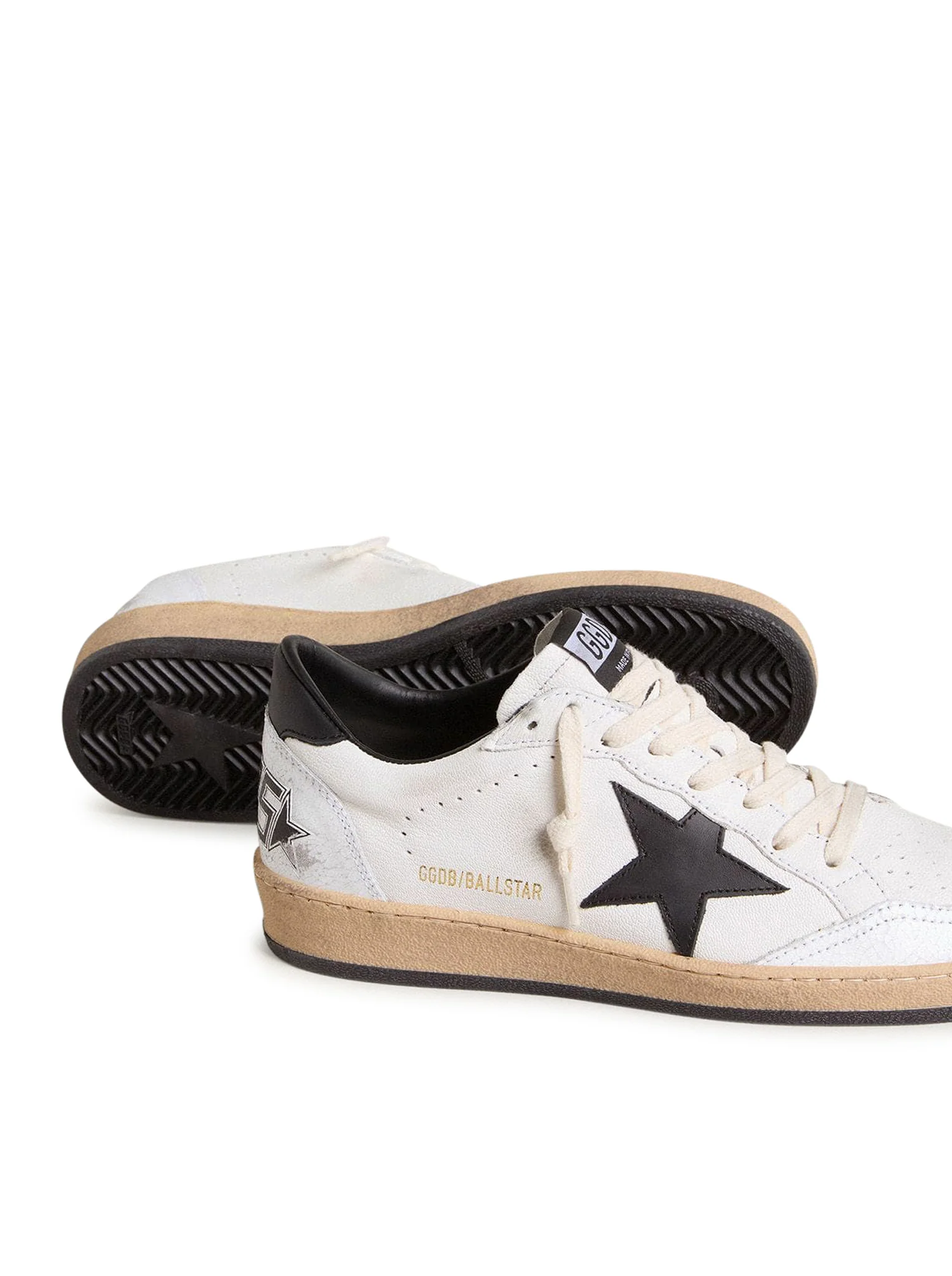 BALL-STAR SNEAKERS IN WHITE NAPPA WITH BLACK STAR - Image 5