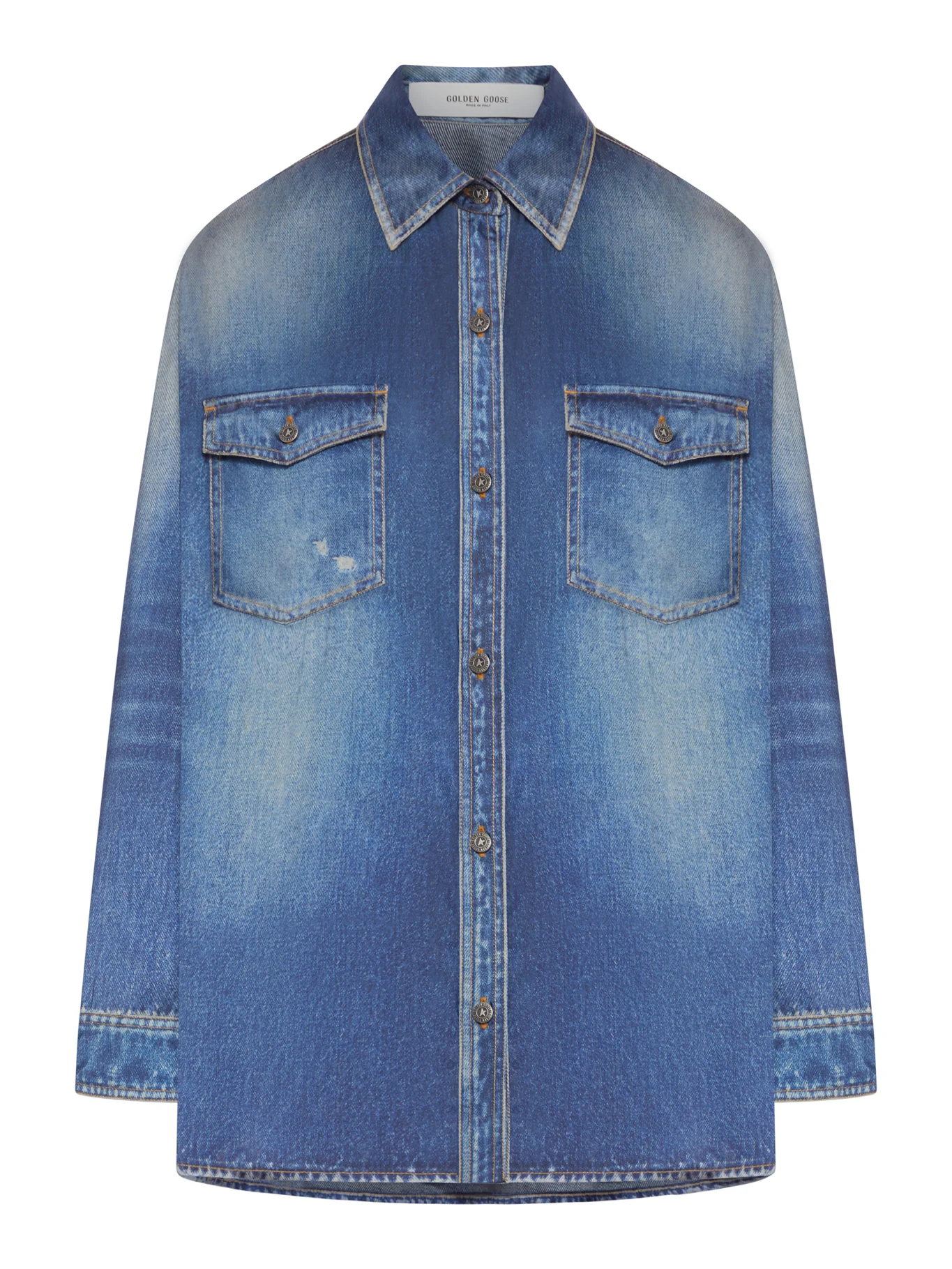 OVERSIZED SHIRT WITH DENIM PRINT