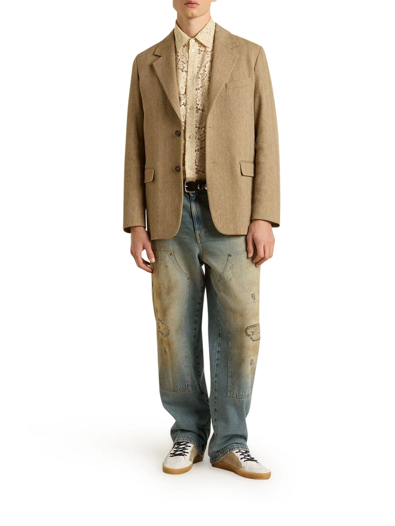 SAND WASH JEANS WITH A DISTRESSED EFFECT - Image 2