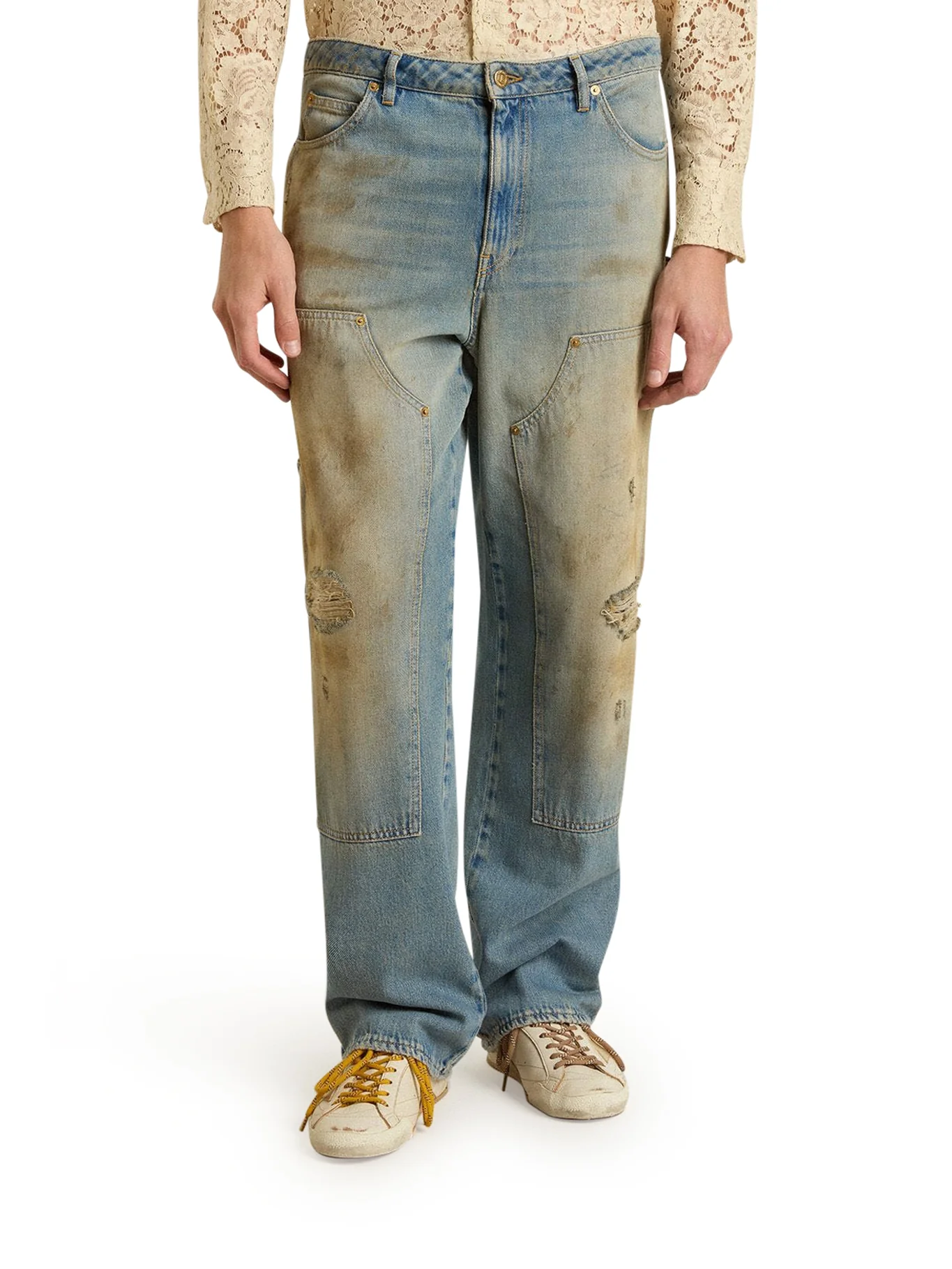 SAND WASH JEANS WITH A DISTRESSED EFFECT - Image 3
