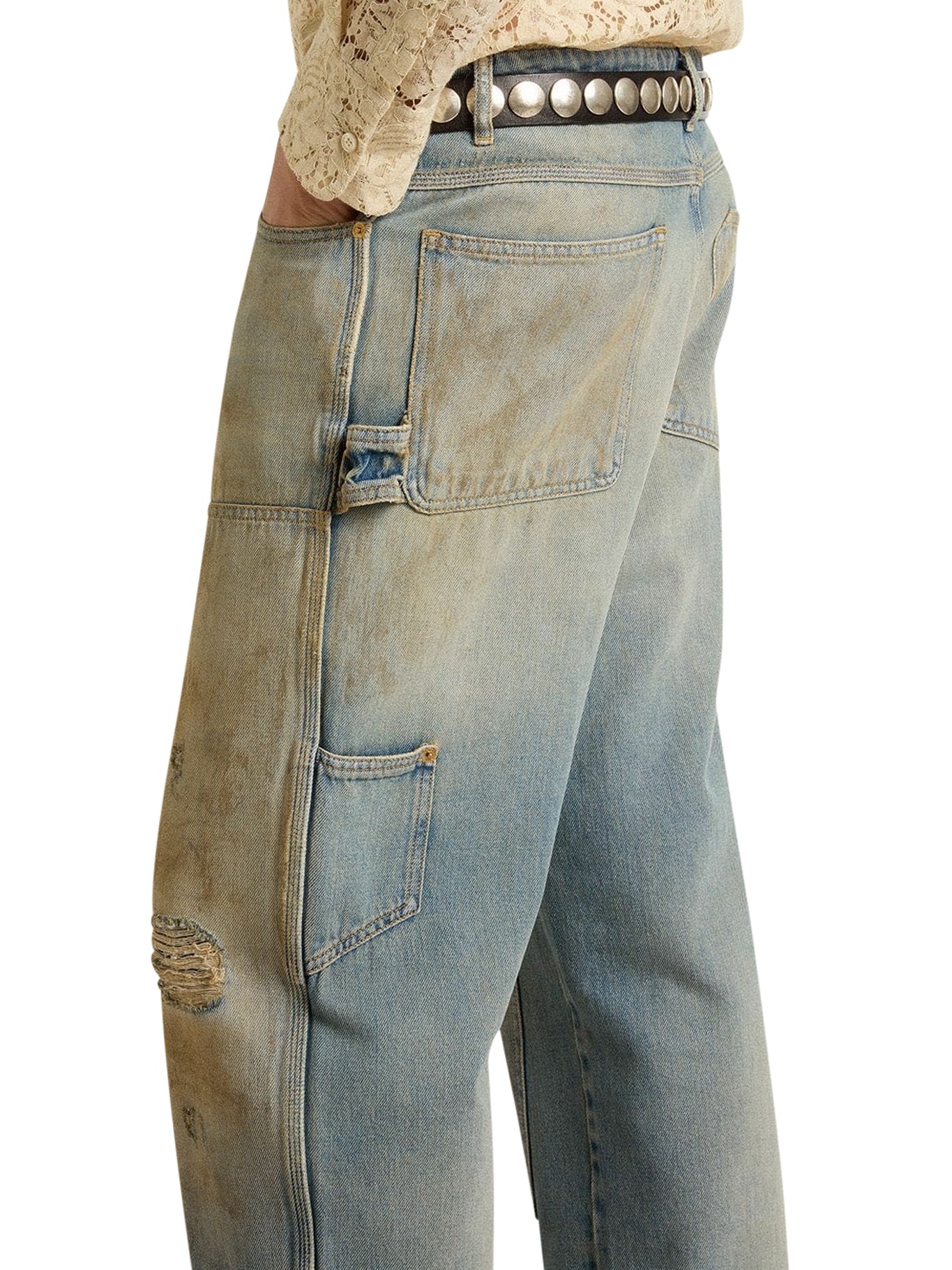 SAND WASH JEANS WITH A DISTRESSED EFFECT - Image 5