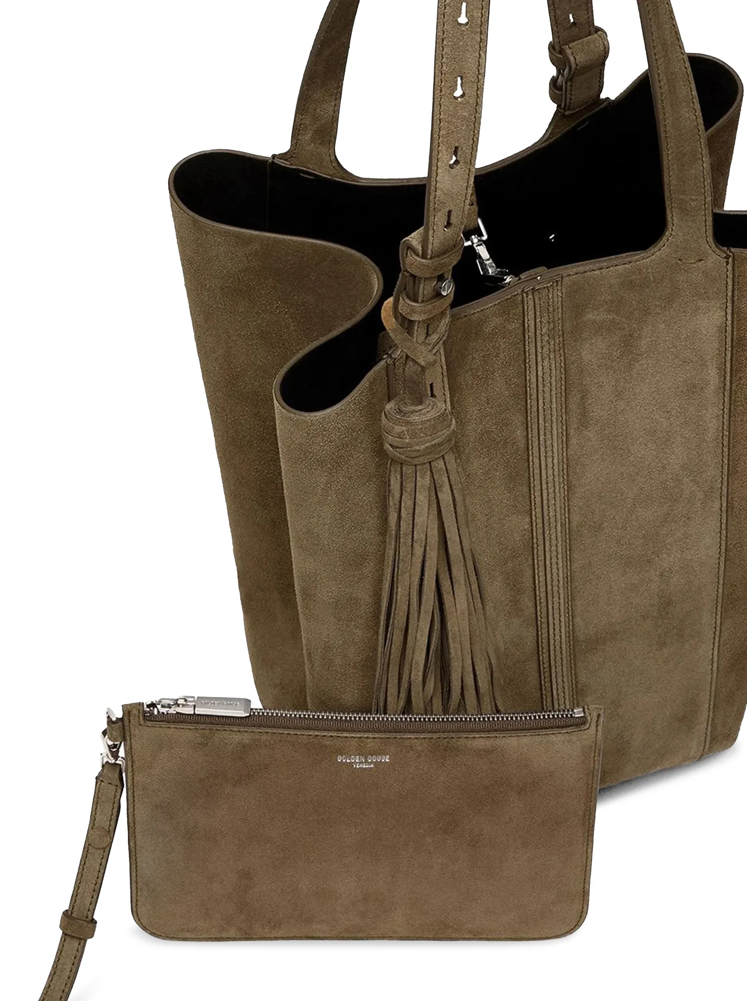 SUEDE TOTE BAG WITH FRINGES - Image 4